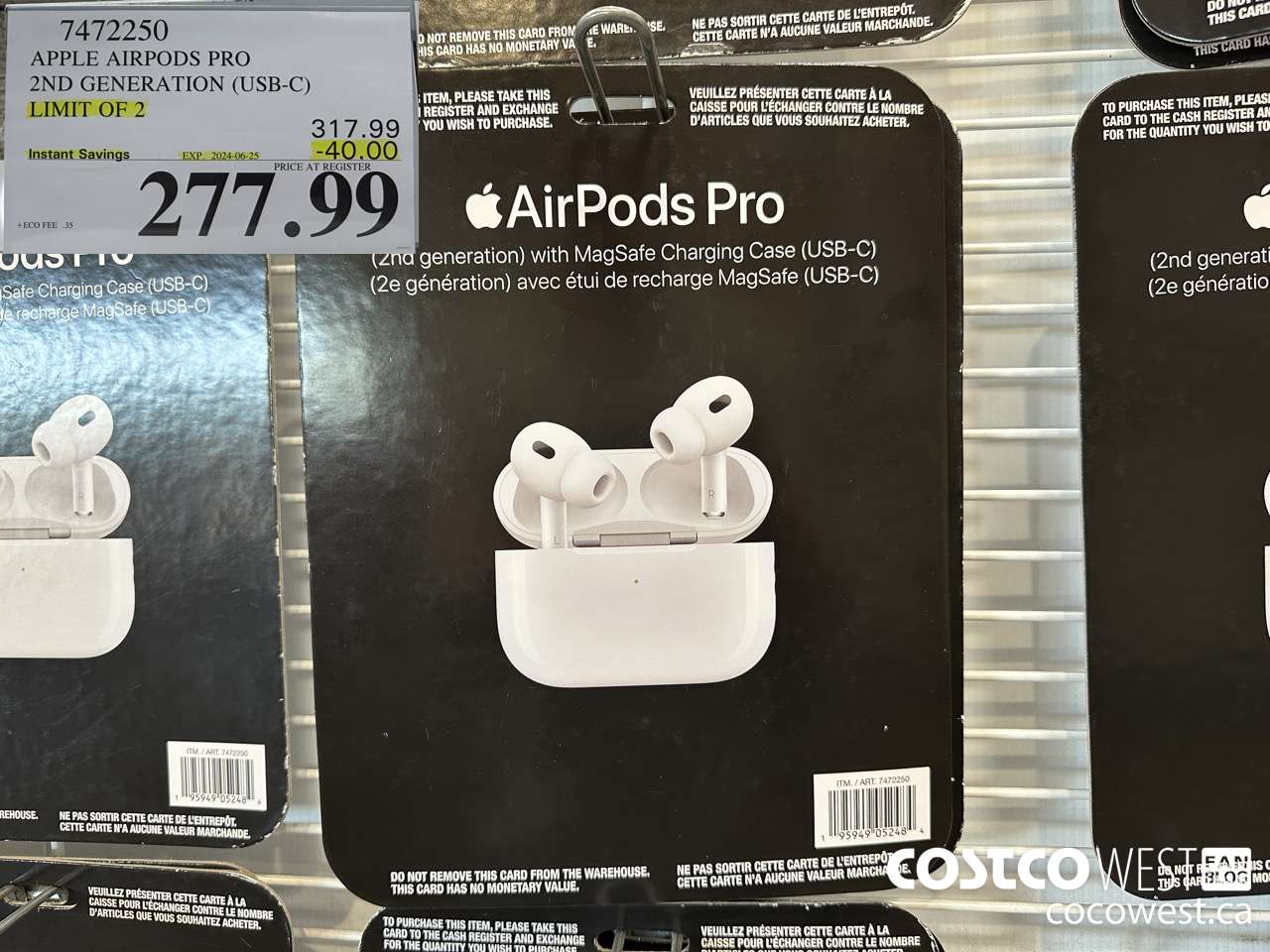 7472250 APPLE AIRPODS PRO 2ND GENERATION (USB-C) ($40.00 INSTANT SAVINGS EXPIRES ON 2024-06-25) $277.99
