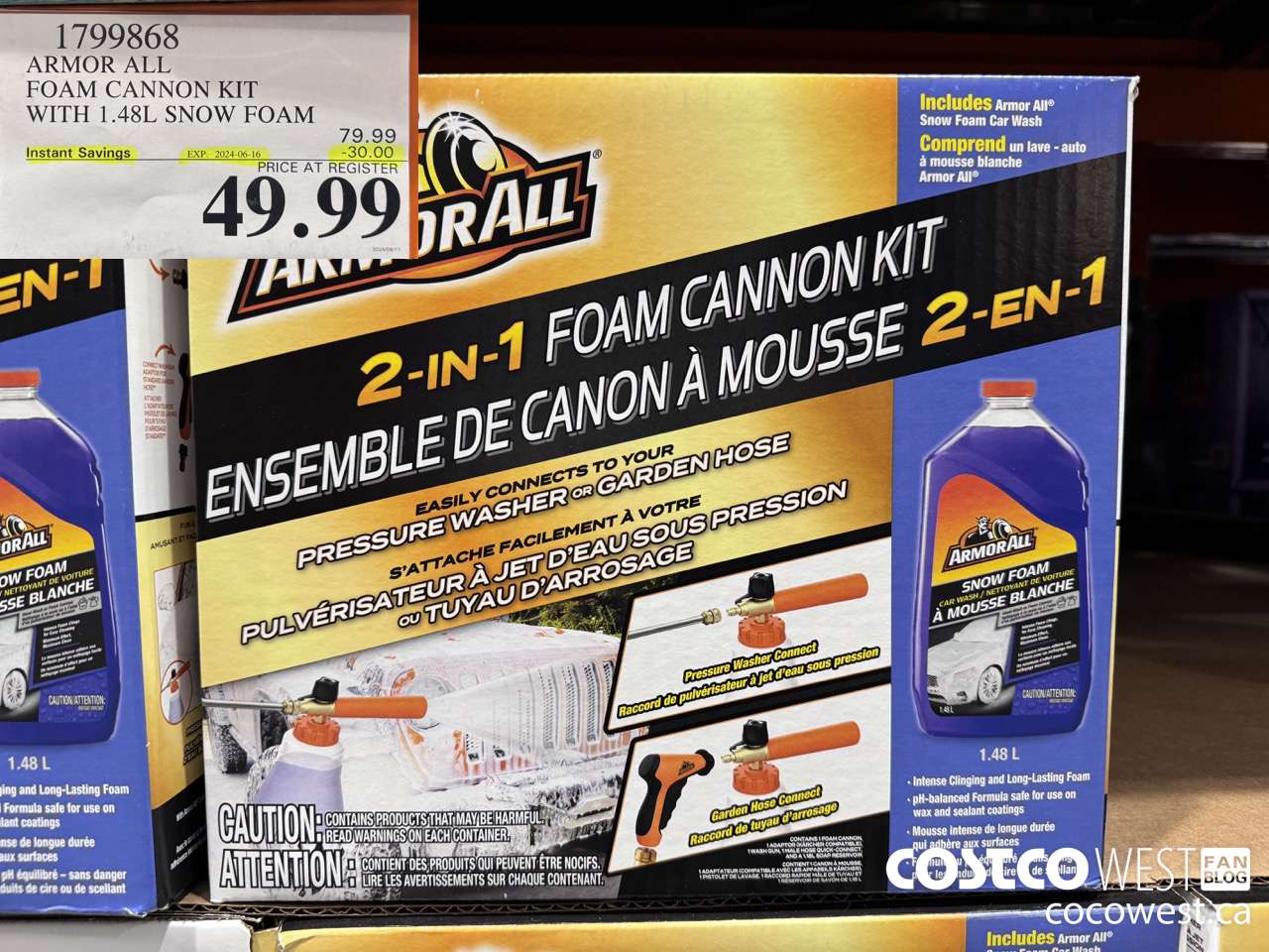 1799868 ARMOR ALL FOAM CANNON KIT WITH 1.48 SNOW FOAM ($30.00 INSTANT SAVINGS EXPIRES ON 2024-06-16) $49.99