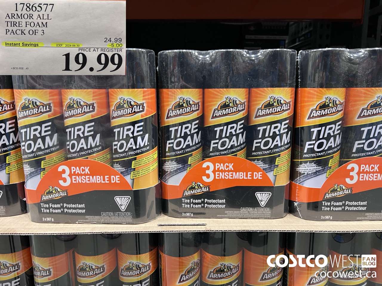 1786577 ARMOR ALL TIRE FOAM PACK OF 3 ($5.00 INSTANT SAVINGS EXPIRES ON 2024-06-30) $19.99