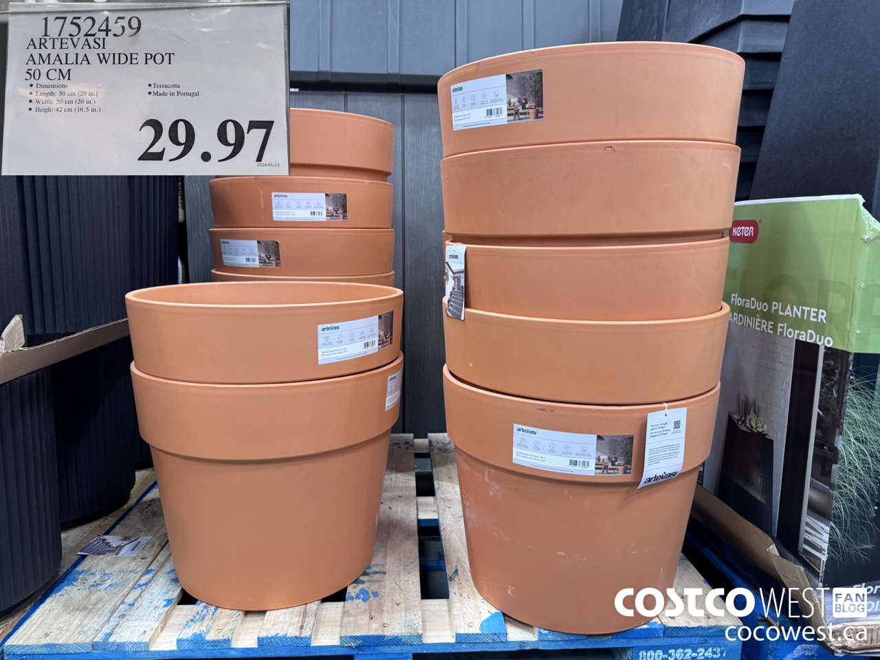 1752459 ARTEVASI AMELIA WIDE POT 50 CM $29.97