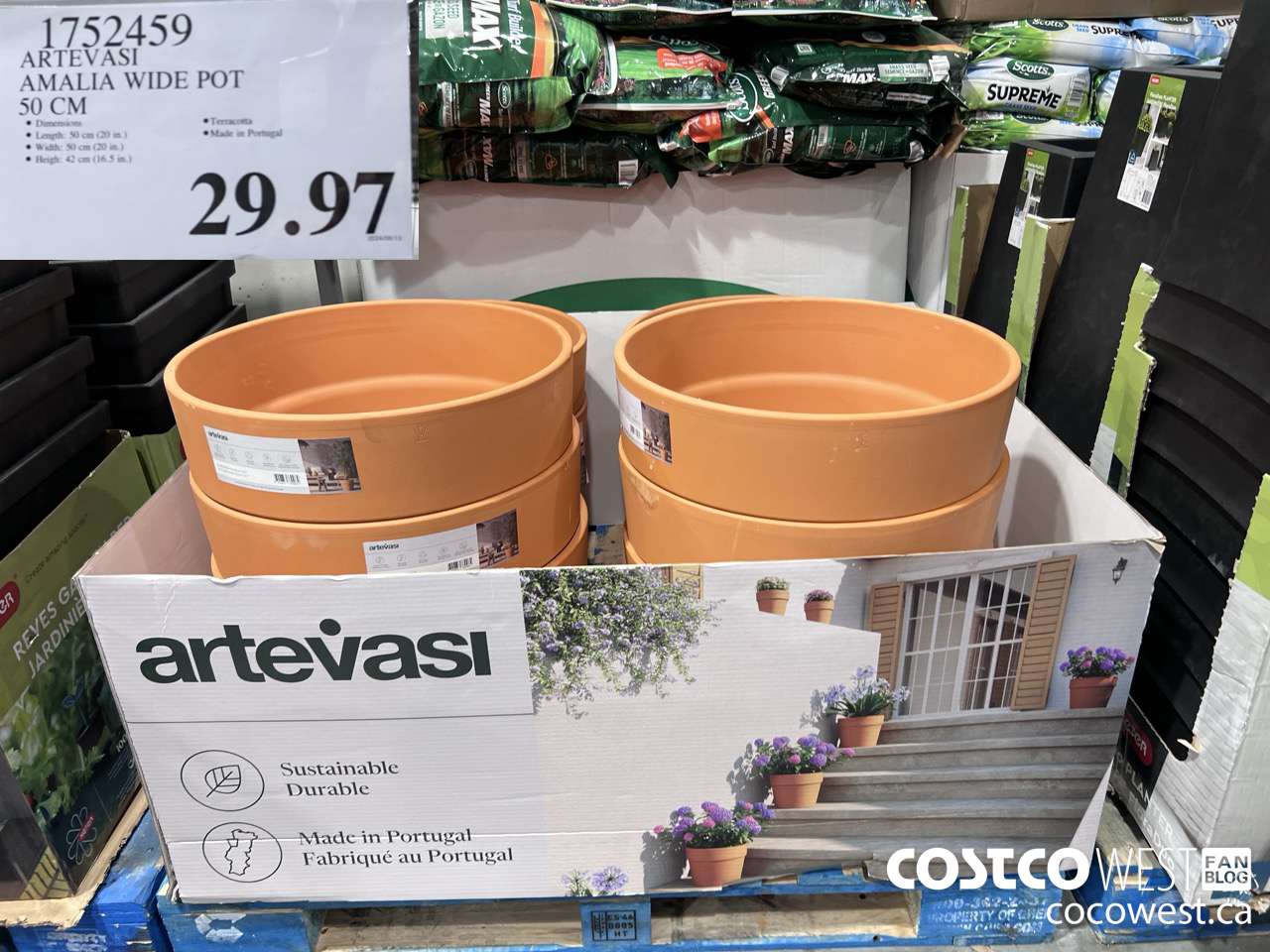 1752459 ARTEVASI AMELIA WIDE POT 50 CM $29.97