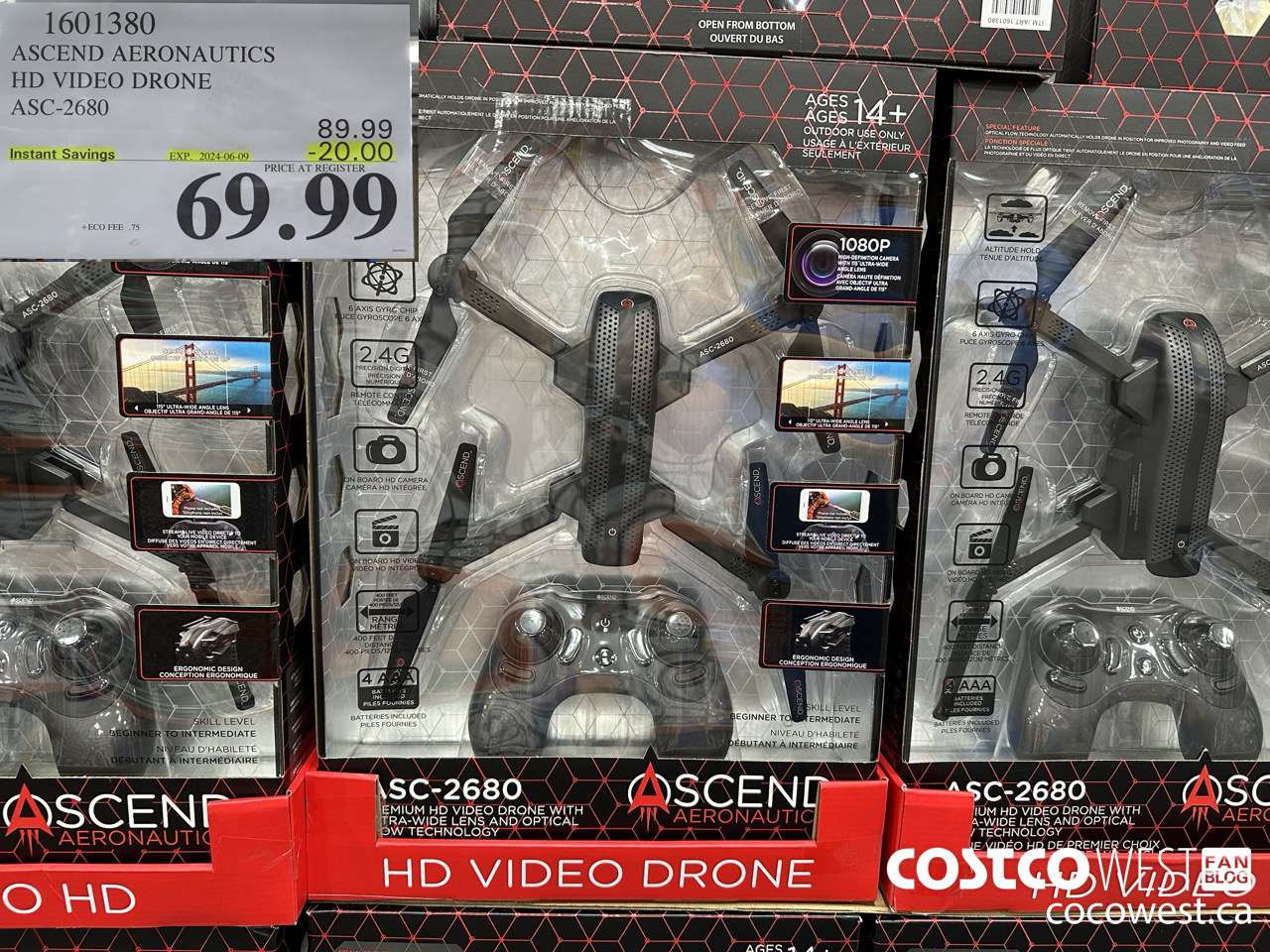 1601380 ASCEND AERONAUTICS HD VIDEO DRONE ASC-2680 ($20.00 INSTANT SAVINGS EXPIRES ON 2024-06-09) $69.99