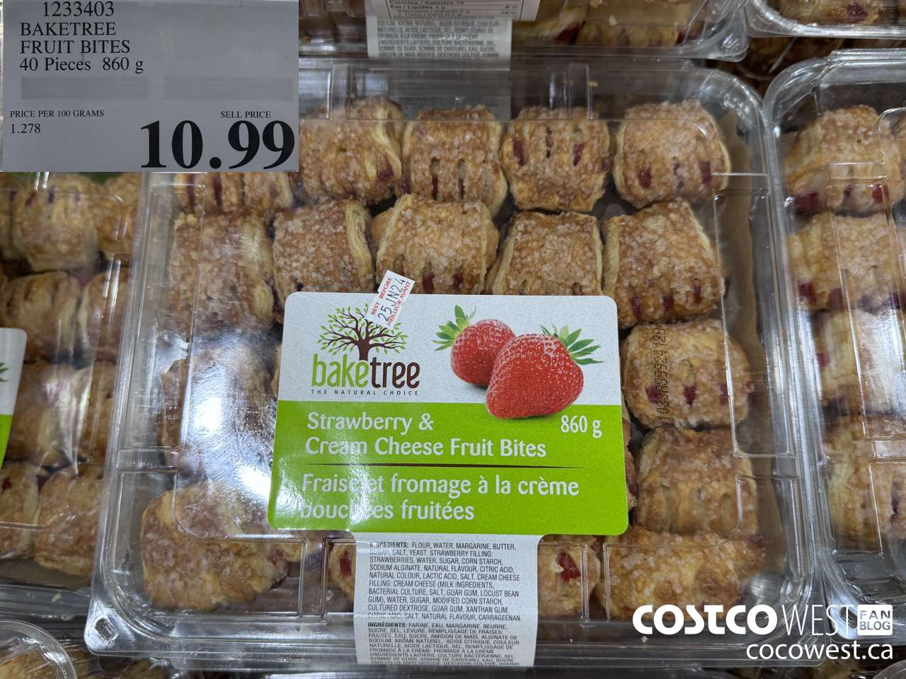 1233403 BAKETREE FRUIT BITES 40 PIECES 860 G $10.99