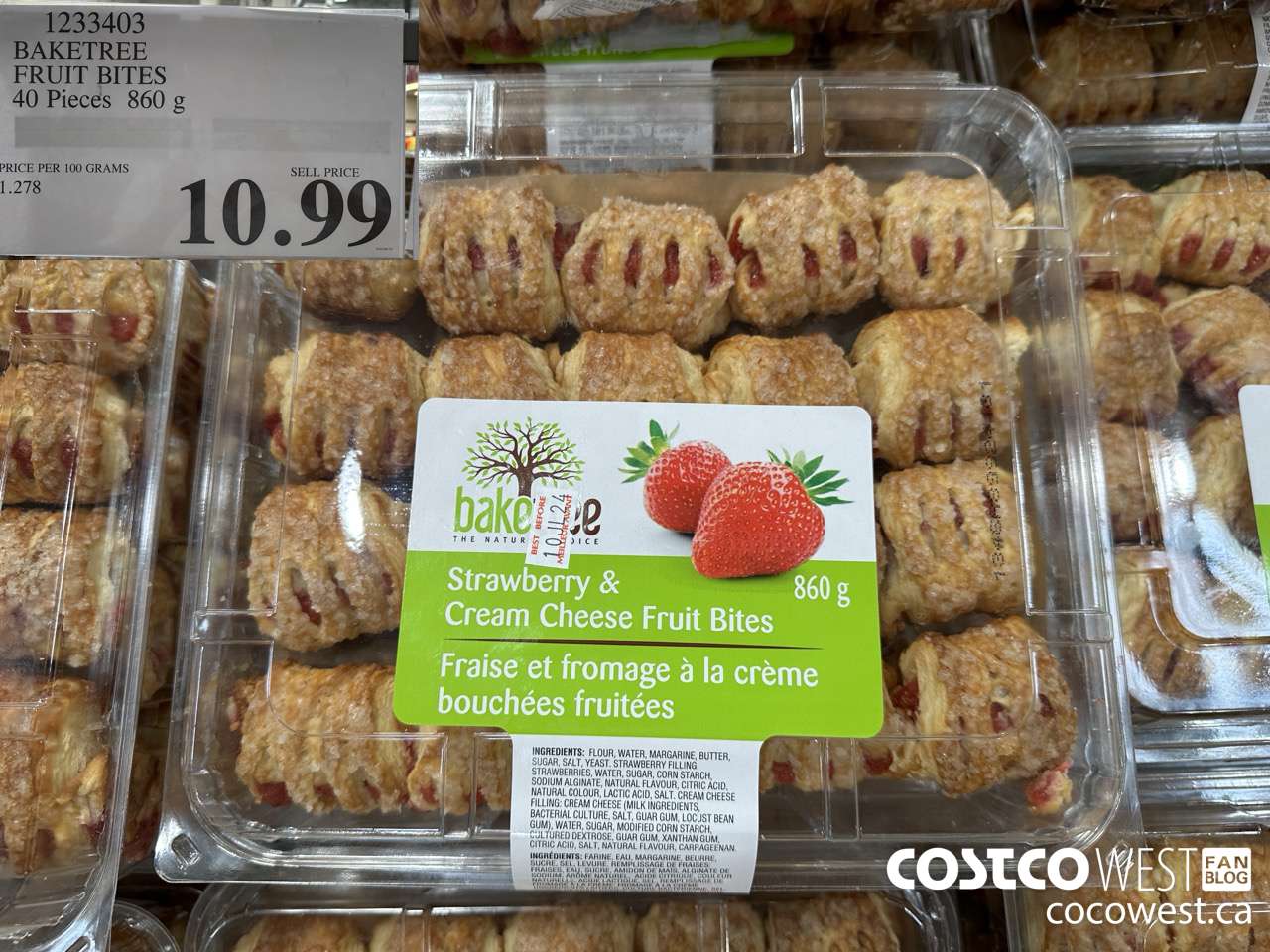 1233403 BAKETREE FRUIT BITES 40 PIECES 860 G $10.99