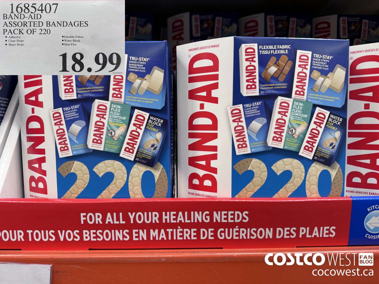 1685407 BAND-AID ASSORTED BANDAGES PACK OF 220 $18.99