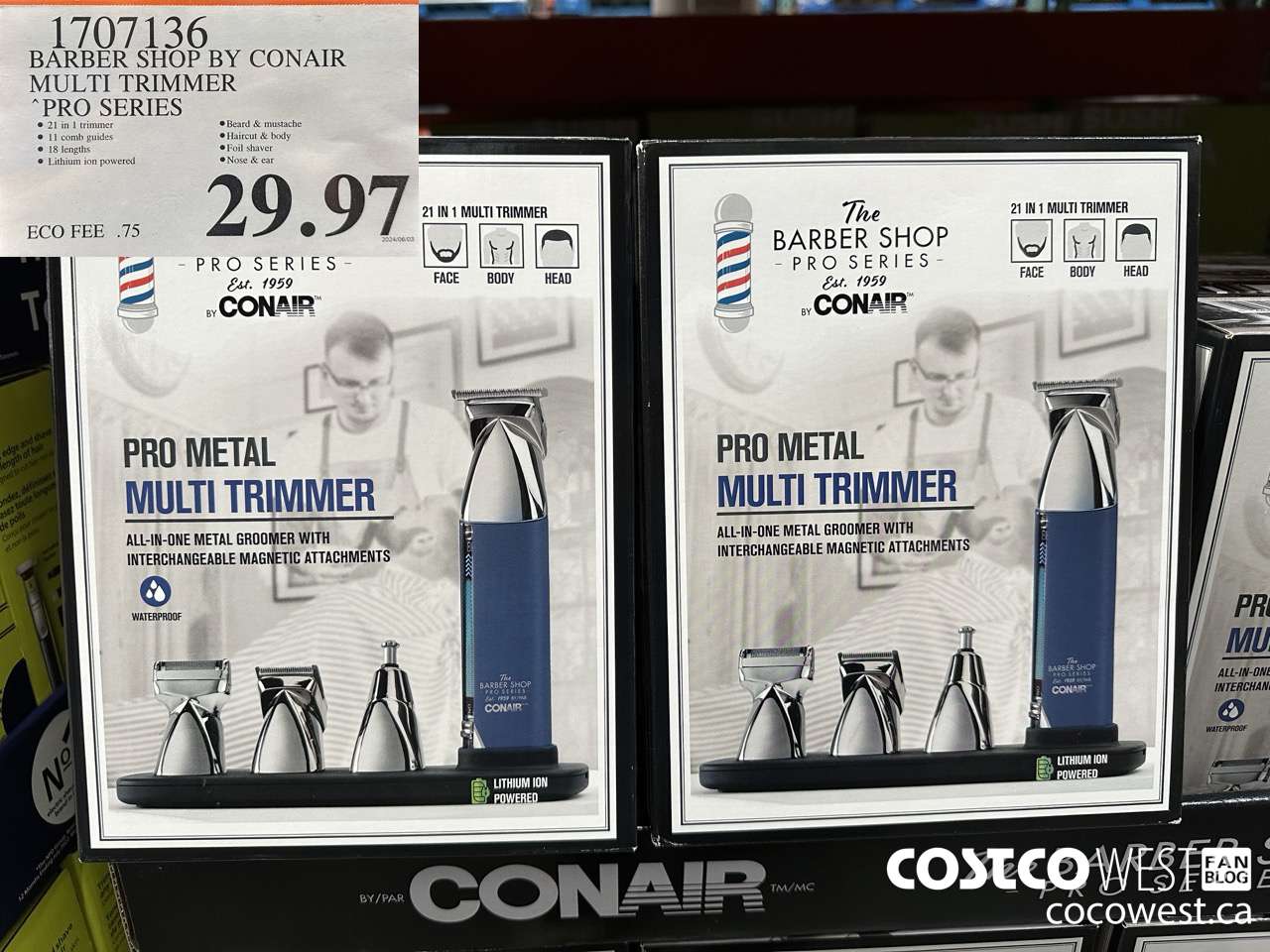 1707136 BARBER SHOP BY CONAIR MULTI TRIMMER PRO SERIES $29.97