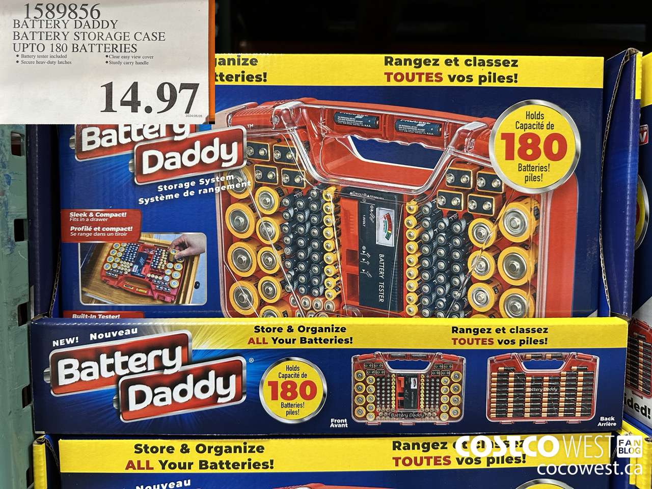 1589856 BATTERY DADDY BATTERY STORAGE CASE UP TO 180 BATTERIES $14.97