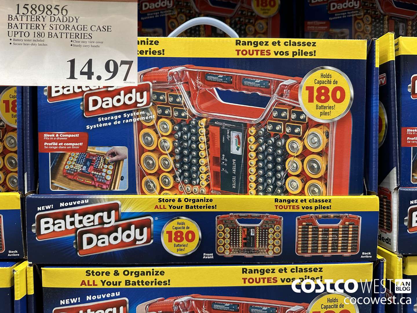 1589856 BATTERY DADDY BATTERY STORAGE CASE UP TO 180 BATTERIES $14.97