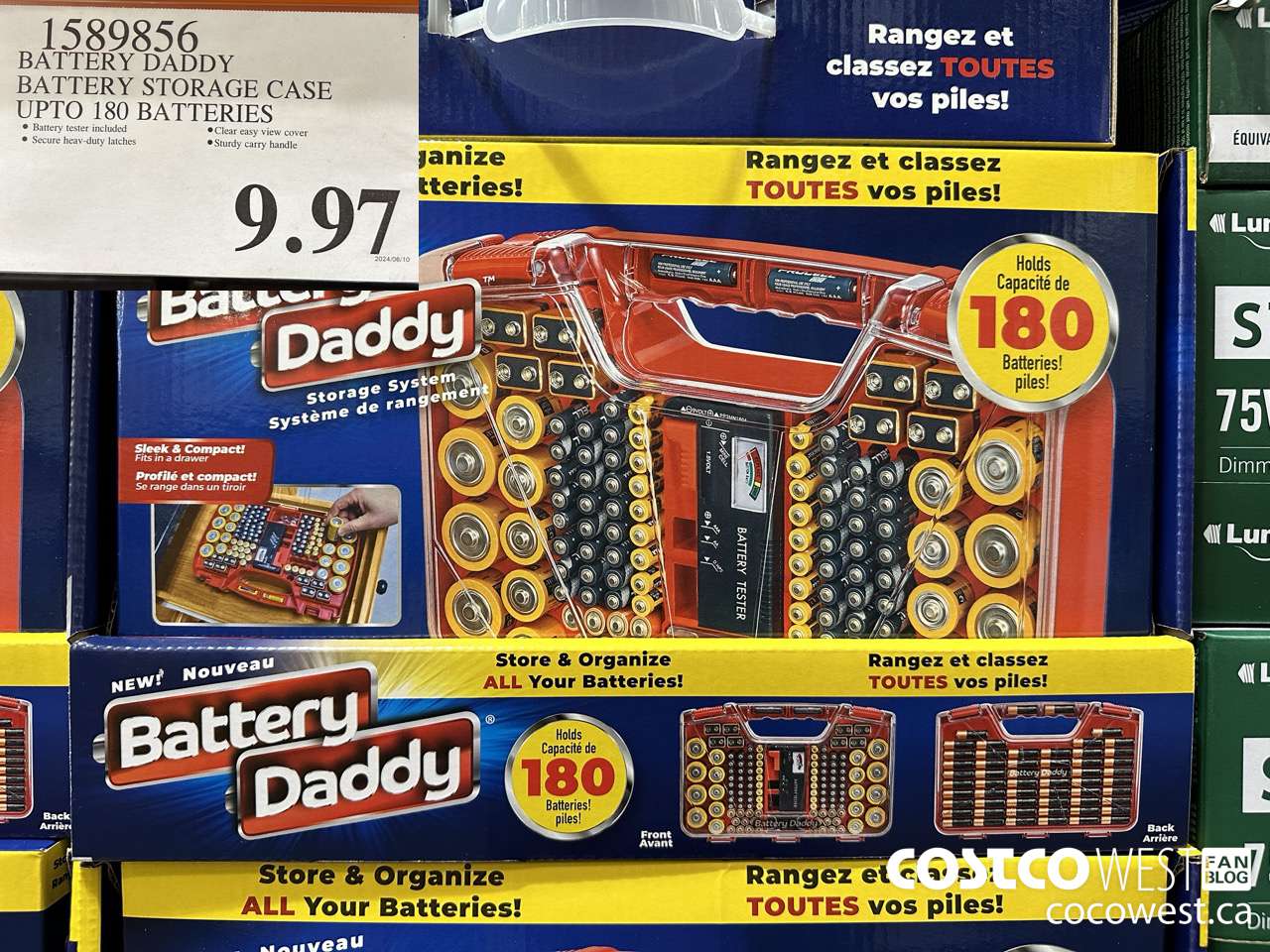 1589856 BATTERY DADDY BATTERY STORAGE CASE UP TO 180 BATTERIES $9.97