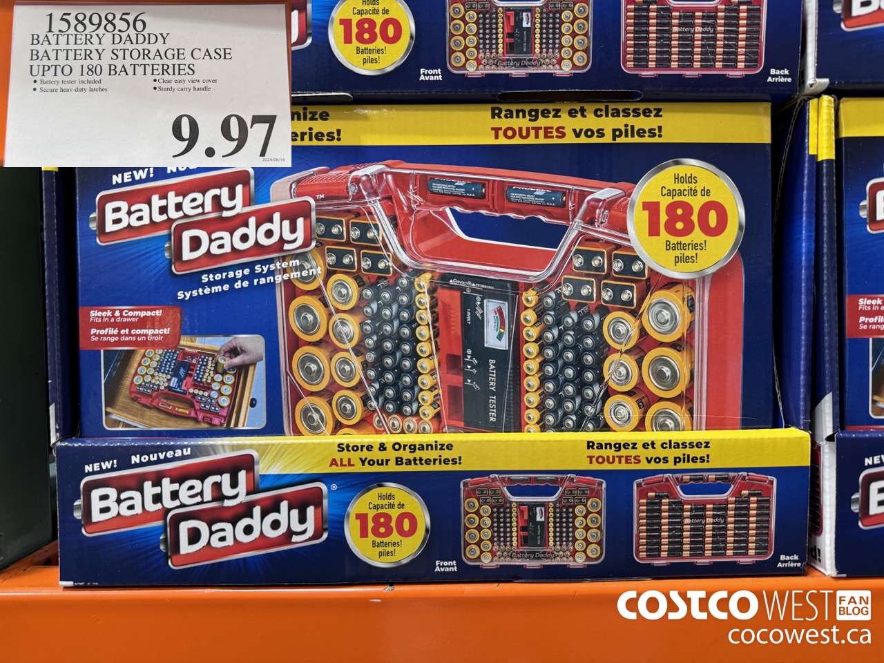 1589856 BATTERY DADDY BATTERY STORAGE CASE UP TO 180 BATTERIES $9.97