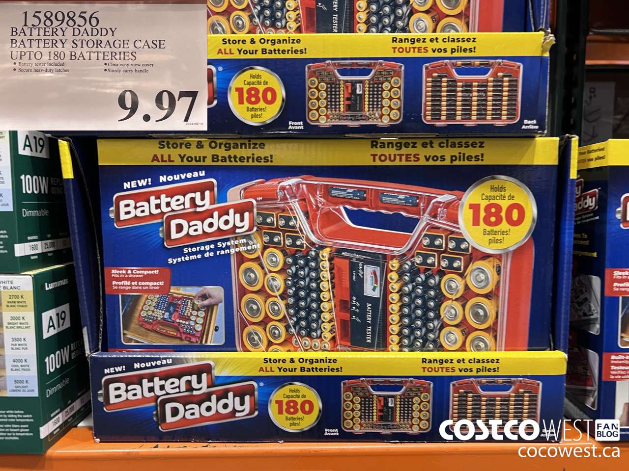 1589856 BATTERY DADDY BATTERY STORAGE CASE UP TO 180 BATTERIES $9.97