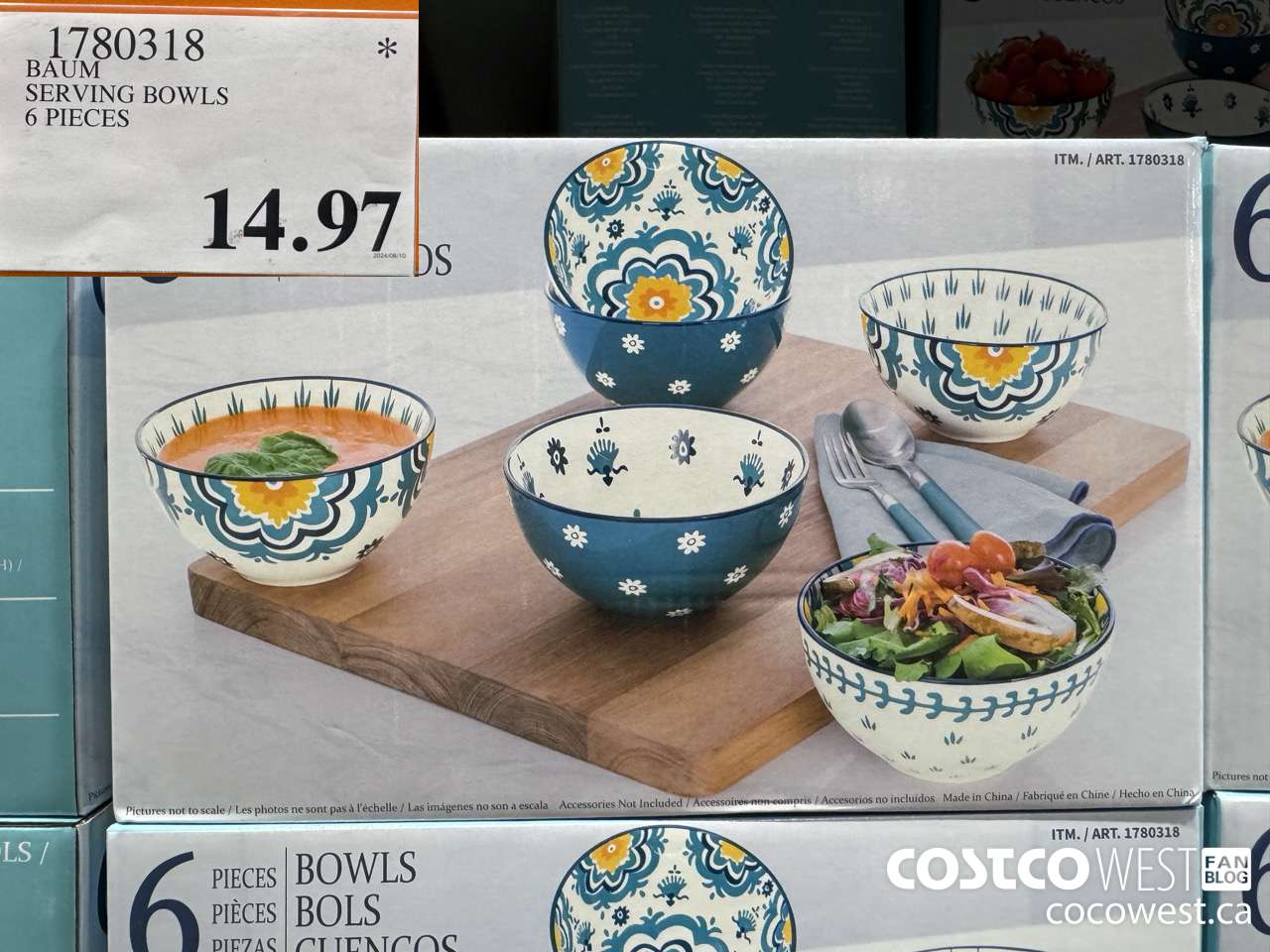 1780318 BAUM SERVING BOWLS 6 PIECES $14.97