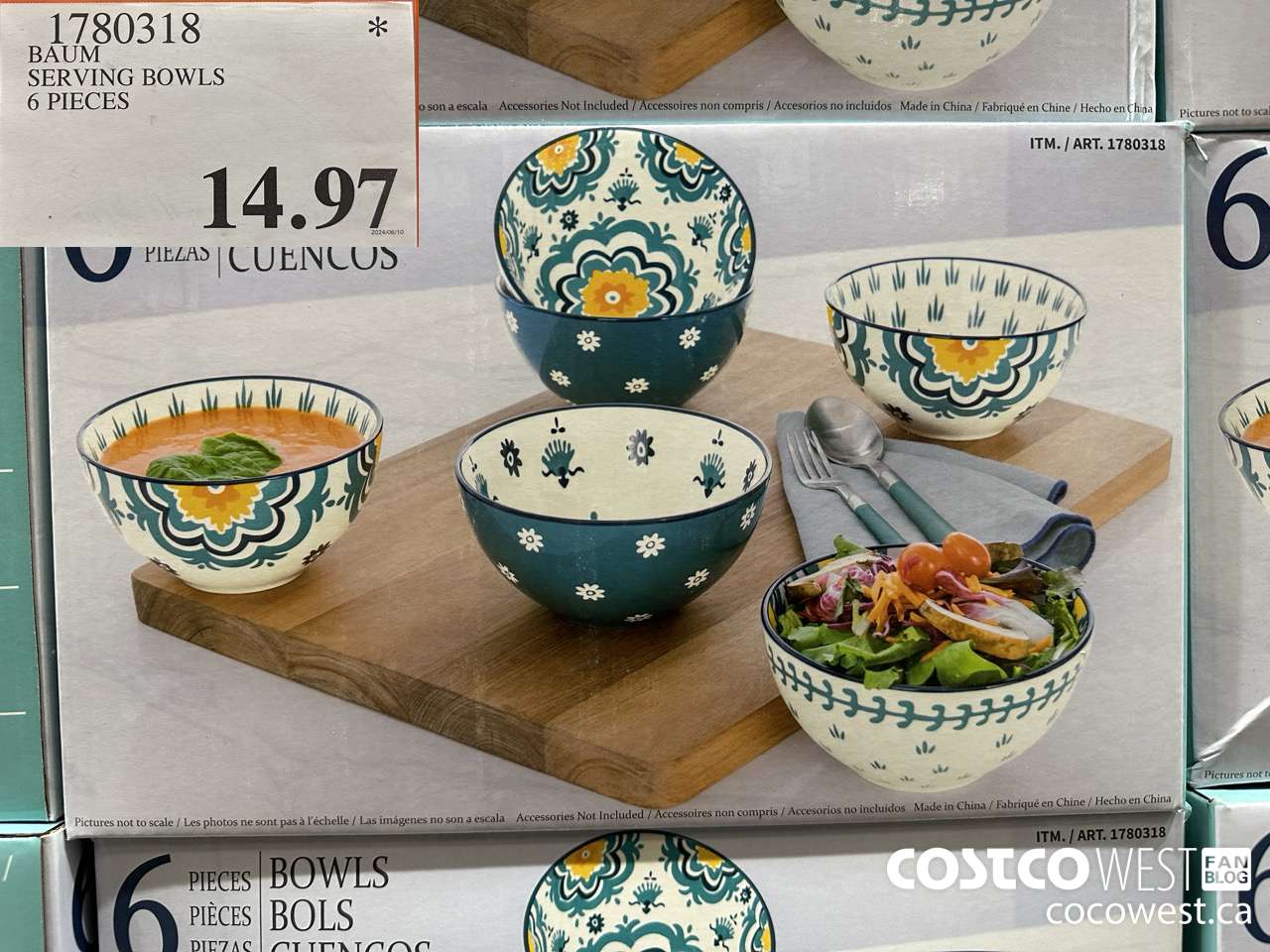 1780318 BAUM SERVING BOWLS 6 PIECES $14.97