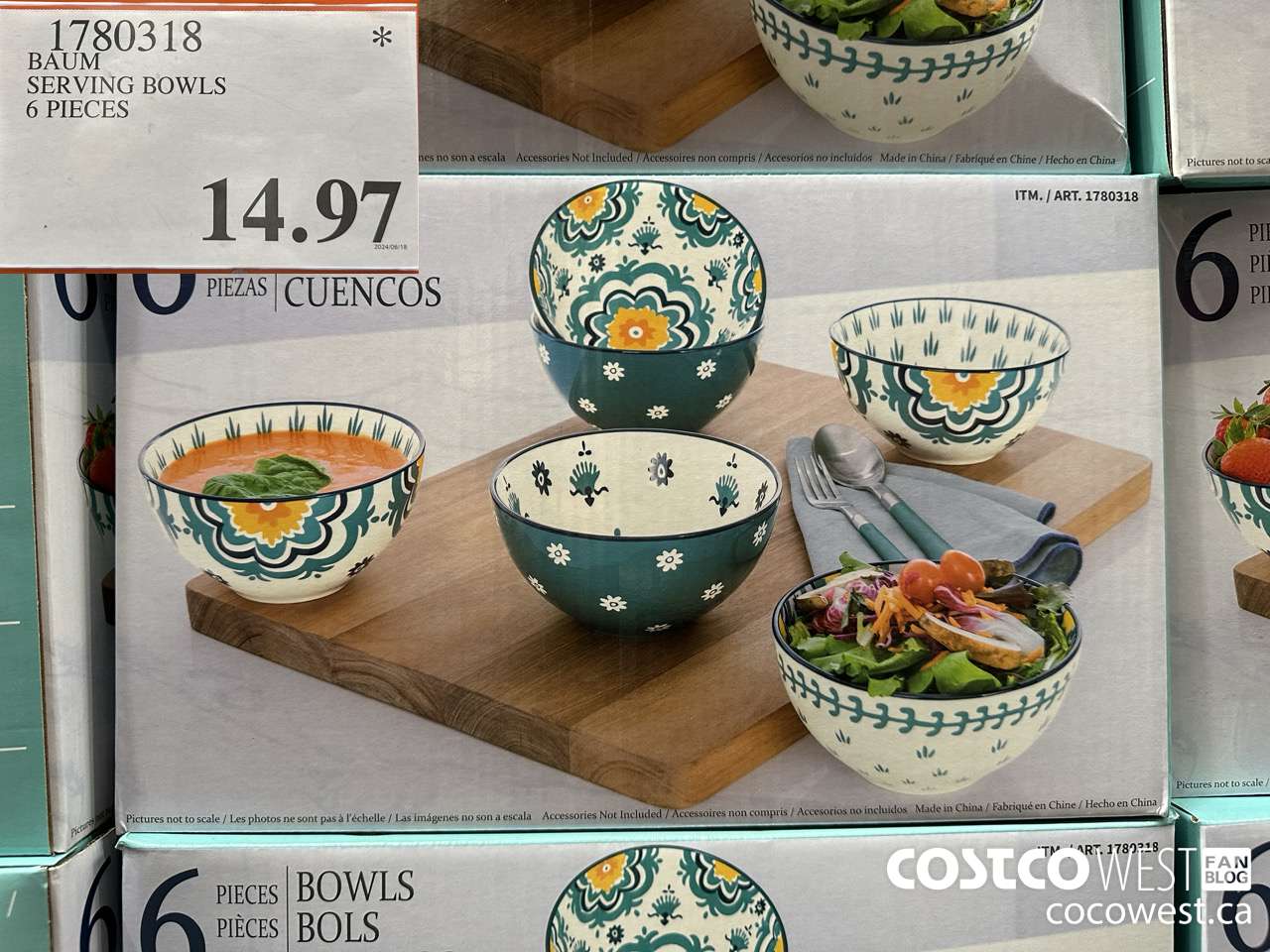 1780318 BAUM SERVING BOWLS 6 PIECES $14.97