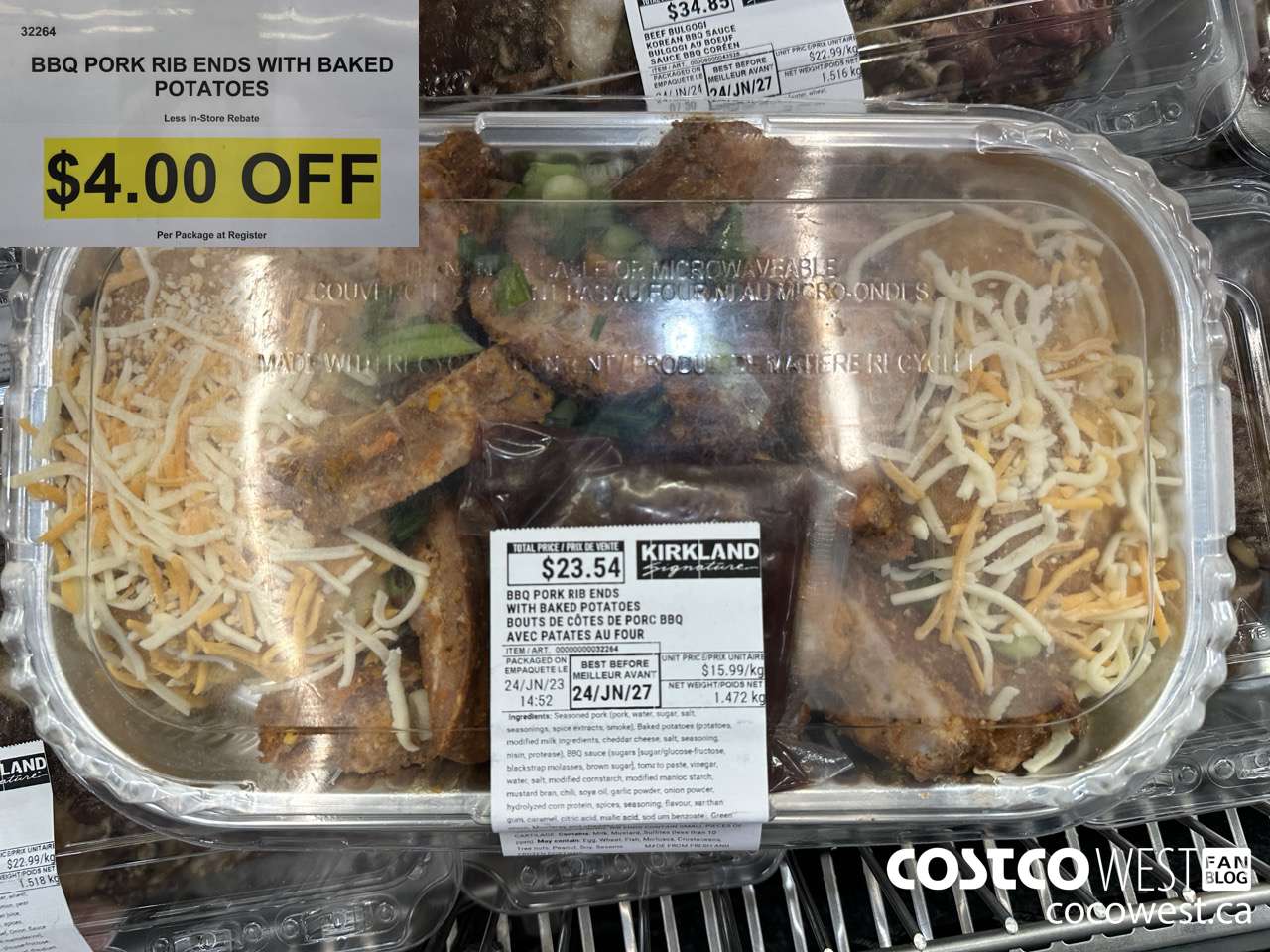 32264 BBO PORK RIB ENDS WITH BAKED POTATOES  ($4.00 INSTANT SAVINGS)