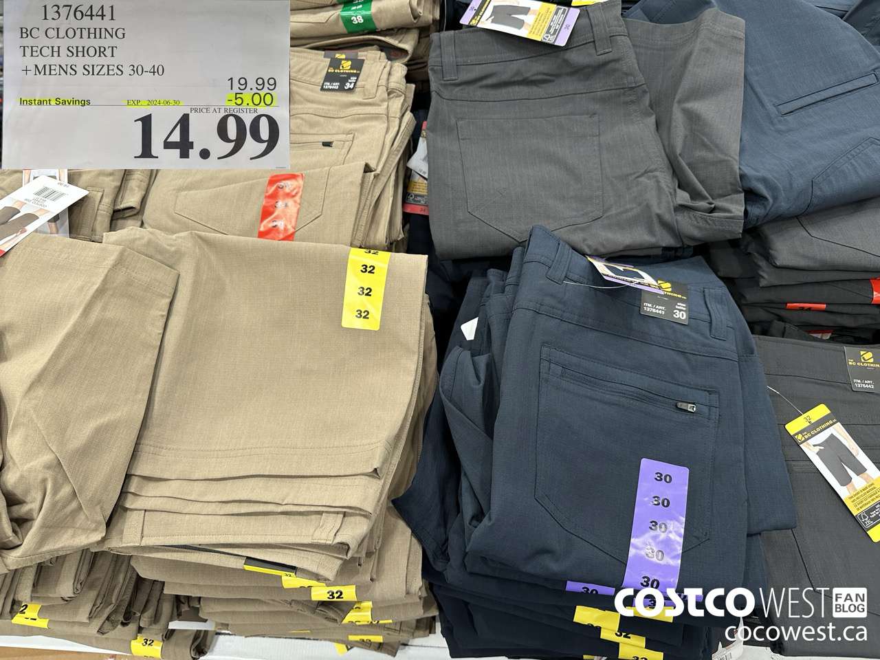 1376441 BC CLOTHING BC TECH SHORT MENS SIZES 30-40 ($5.00 INSTANT SAVINGS EXPIRES ON 2024-06-30) $14.99