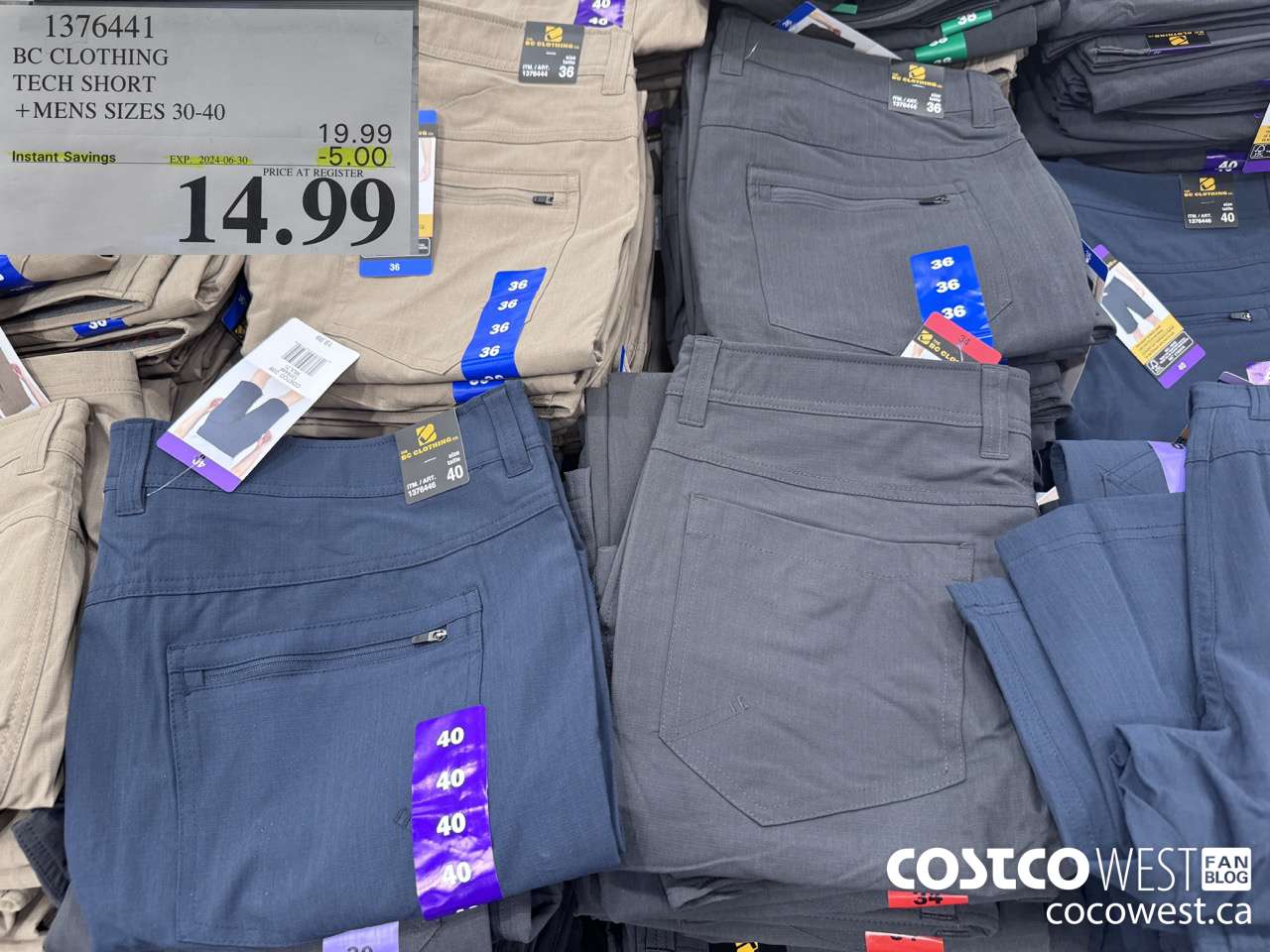 1376441 BC CLOTHING BC TECH SHORT MENS SIZES 30-40 ($5.00 INSTANT SAVINGS EXPIRES ON 2024-06-30) $14.99