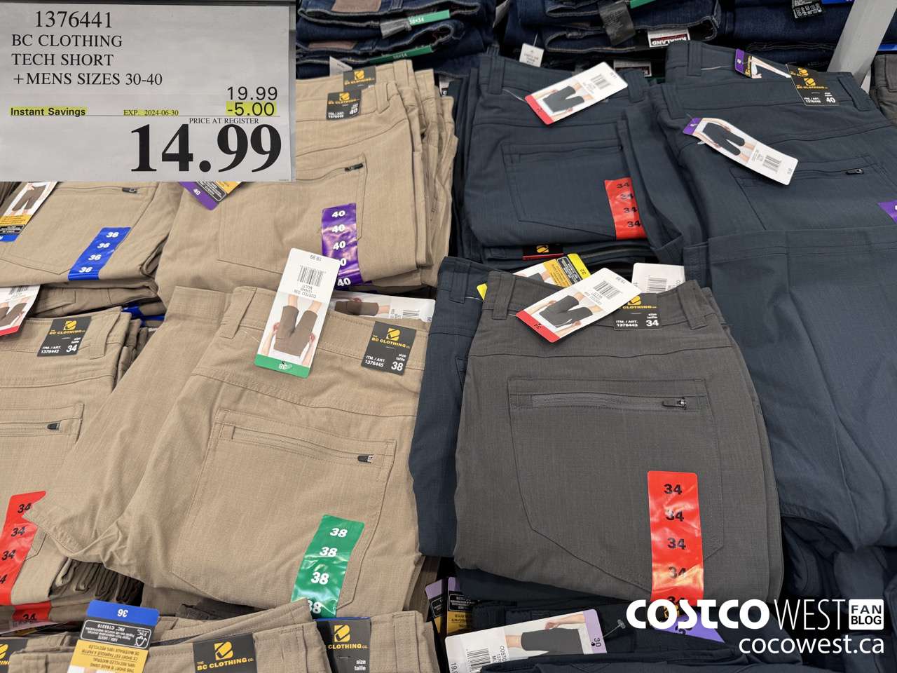 1376441 BC CLOTHING BC TECH SHORT MENS SIZES 30-40 ($5.00 INSTANT SAVINGS EXPIRES ON 2024-06-30) $14.99