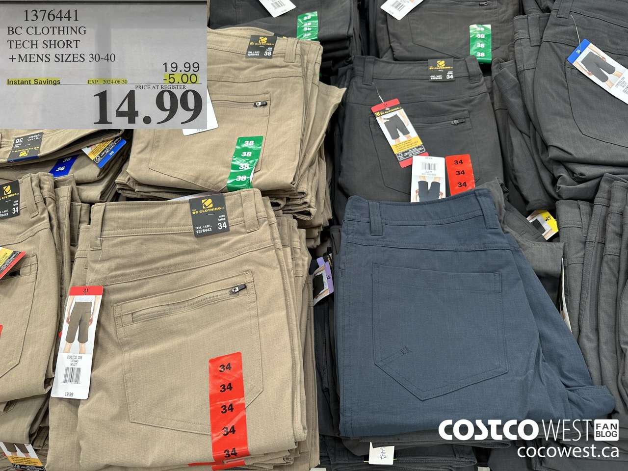 1376441 BC CLOTHING BC TECH SHORT MENS SIZES 30-40 ($5.00 INSTANT SAVINGS EXPIRES ON 2024-06-30) $14.99
