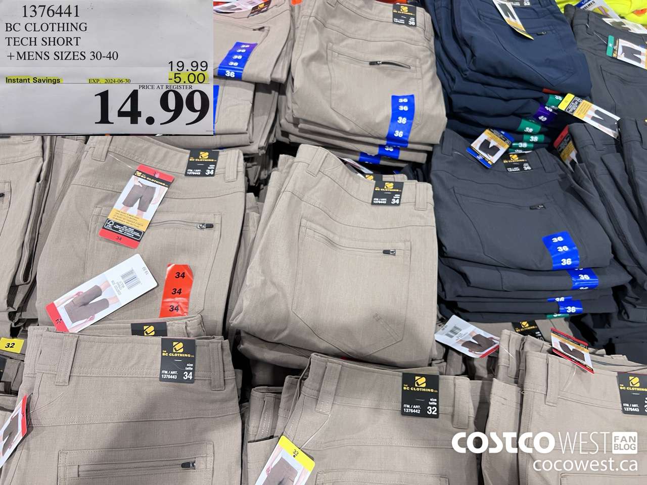1376441 BC CLOTHING BC TECH SHORT MENS SIZES 30-40 ($5.00 INSTANT SAVINGS EXPIRES ON 2024-06-30) $14.99