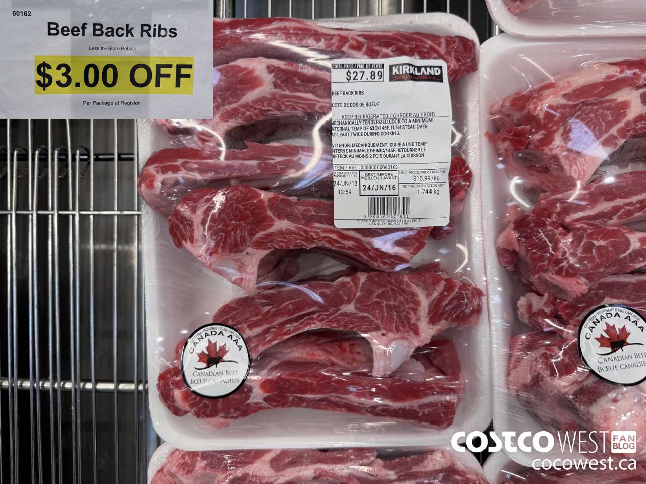 60162 BEEF BACK RIBS ($3.00 INSTANT SAVINGS)