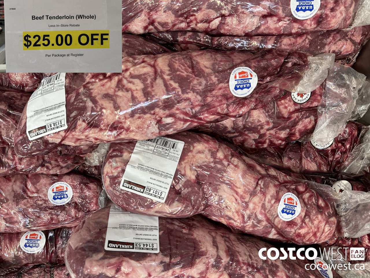 21844 BEEF TENDERLOIN WHOLE ($25.00 INSTANT SAVINGS)
