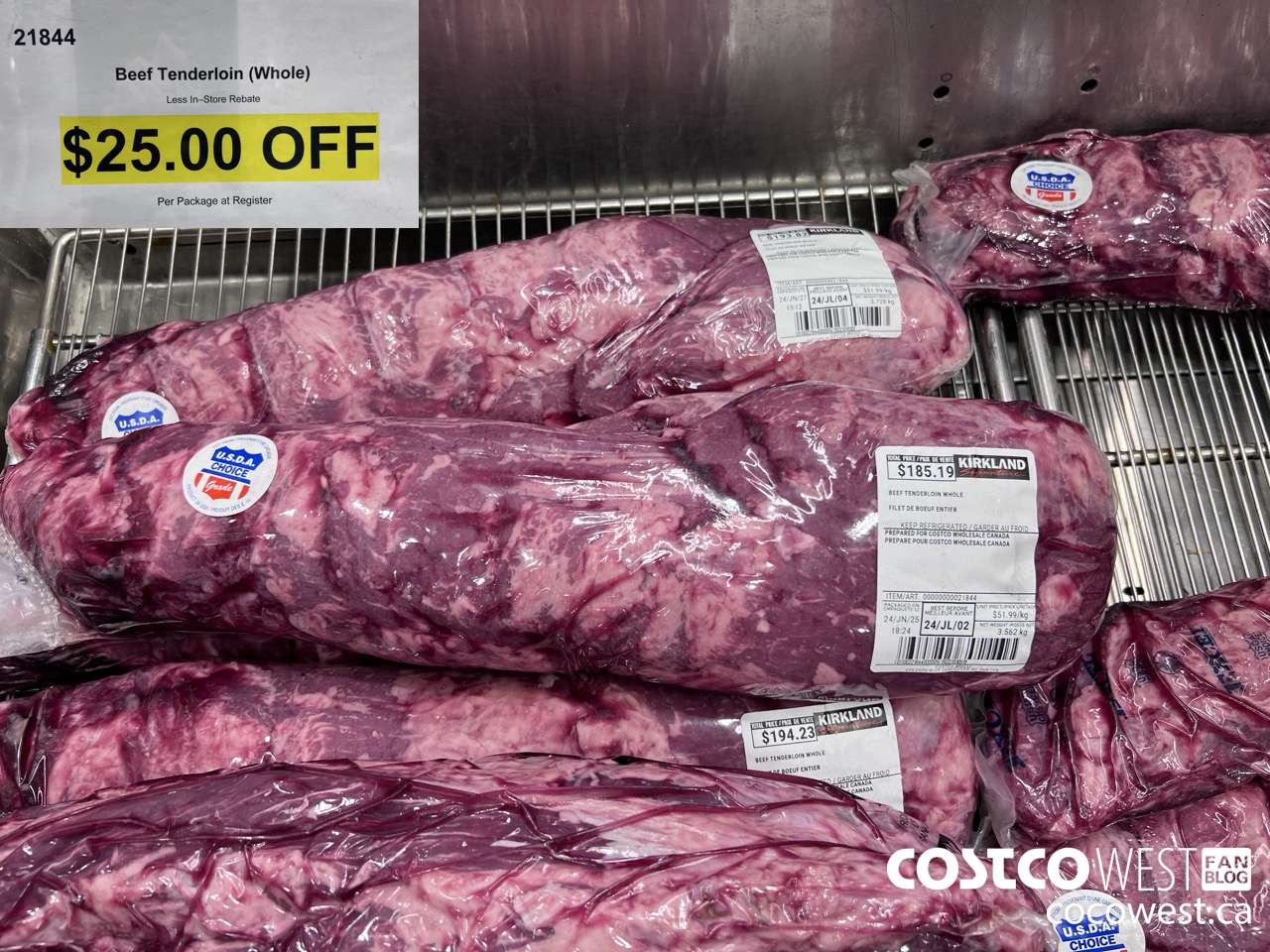 21844 BEEF TENDERLOIN WHOLE ($25.00 INSTANT SAVINGS)