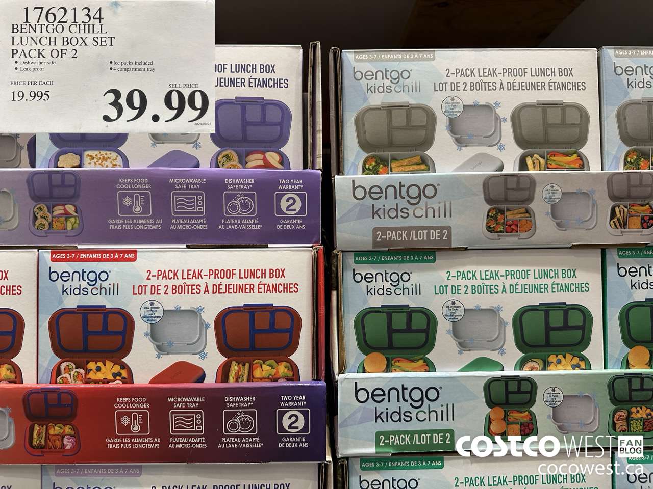 1762134 BENTGO CHILL LUNCH BOX SET PACK OF 2 $39.99
