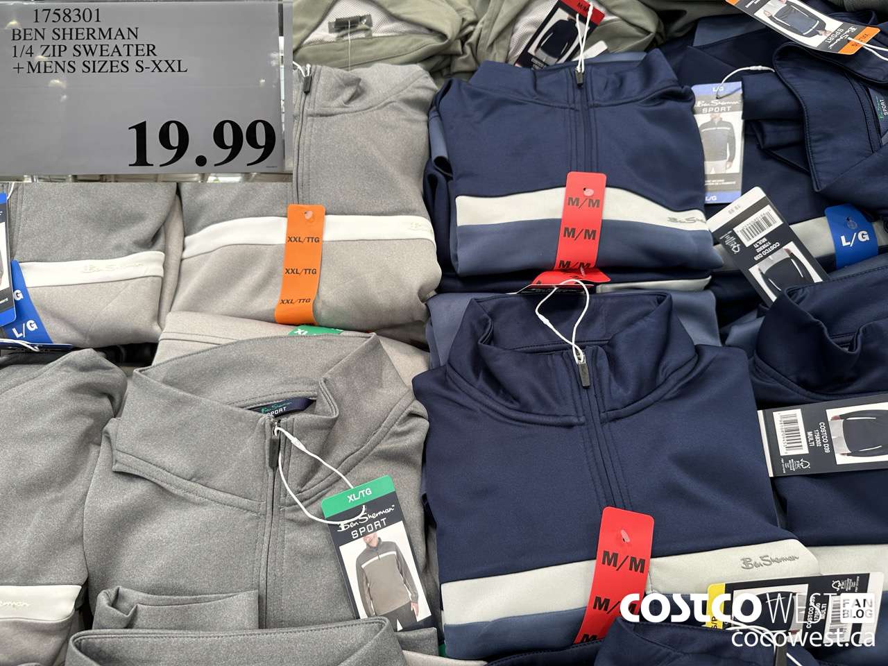 1758301 BEN SHERMAN 1/4 ZIP SWEATER MENS SIZES S-XXL $19.99