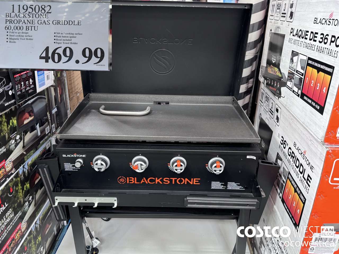 1195082 BLACKSTONE PROPANE GAS GRIDDLE 60,000 BTU $469.99