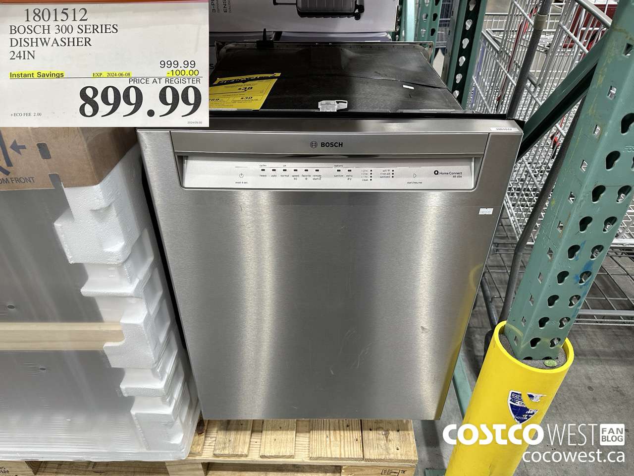 1801512 BOSCH 300 SERIES DISHWASHER 24IN ($100.00 INSTANT SAVINGS EXPIRES ON 2024-06-08) $899.99