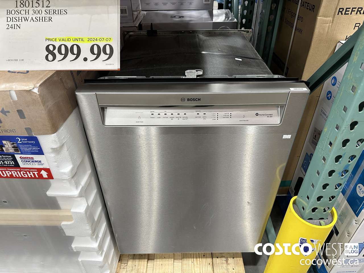 1801512 BOSCH 300 SERIES DISHWASHER 24IN (EXPIRES ON 2024-07-07) $899.99