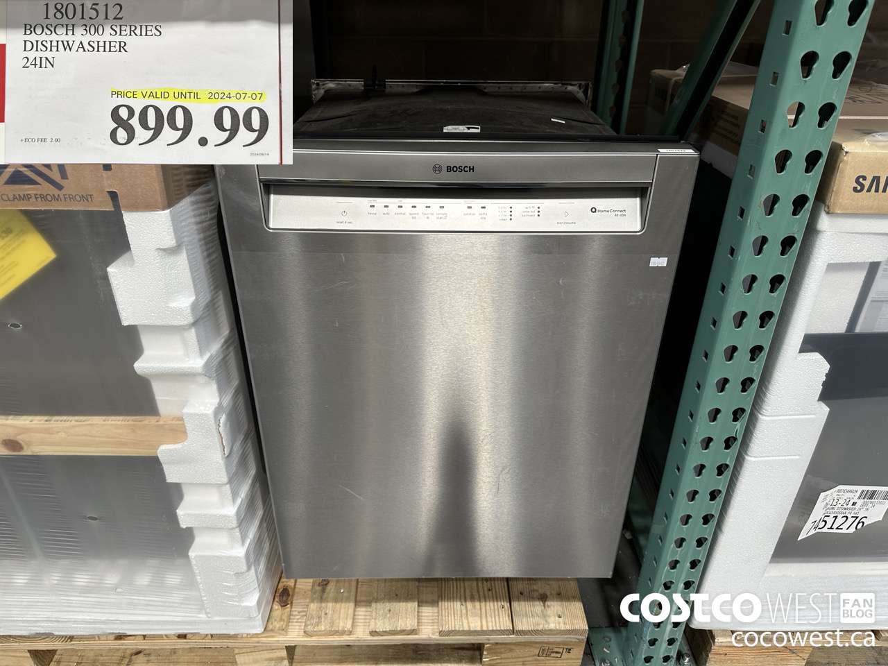 1801512 BOSCH 300 SERIES DISHWASHER 24IN (EXPIRES ON 2024-07-07) $899.99