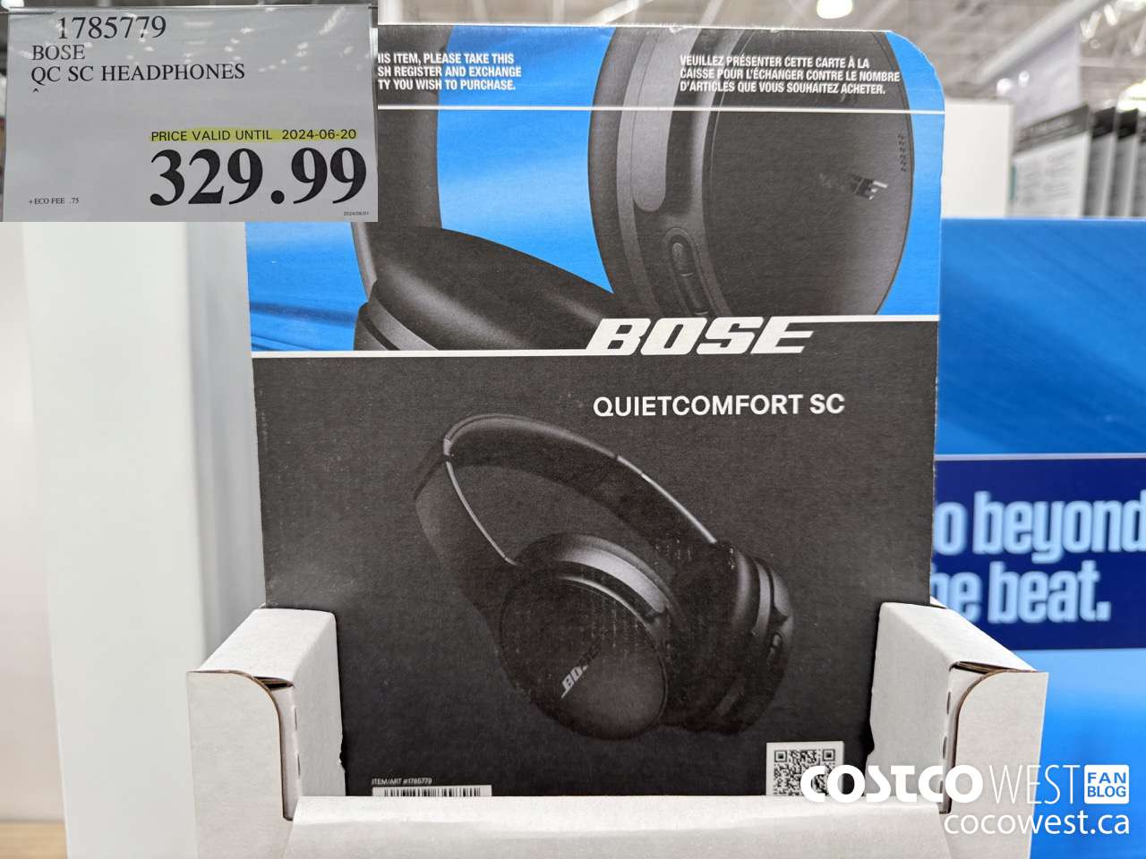1785779 BOSE QUIET COMFORT OVER-THE-EAR WIRELESS HEADPHONES (EXPIRES ON 2024-06-20) $329.99