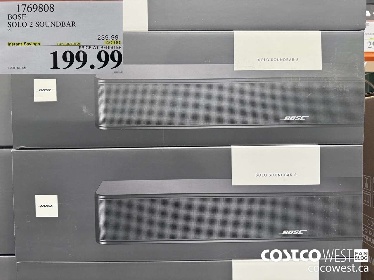 1769808 BOSE SOLO 2 SOUNDBAR ($40.00 INSTANT SAVINGS EXPIRES ON 2024-06-20) $199.99