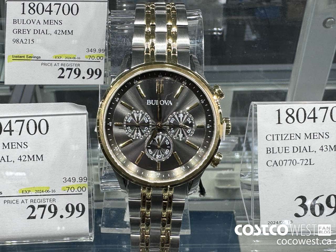 1804700 BULOVA MENS GREY DIAL, 42MM 98A215 ($70.00 INSTANT SAVINGS EXPIRES ON 2024-06-16) $279.99