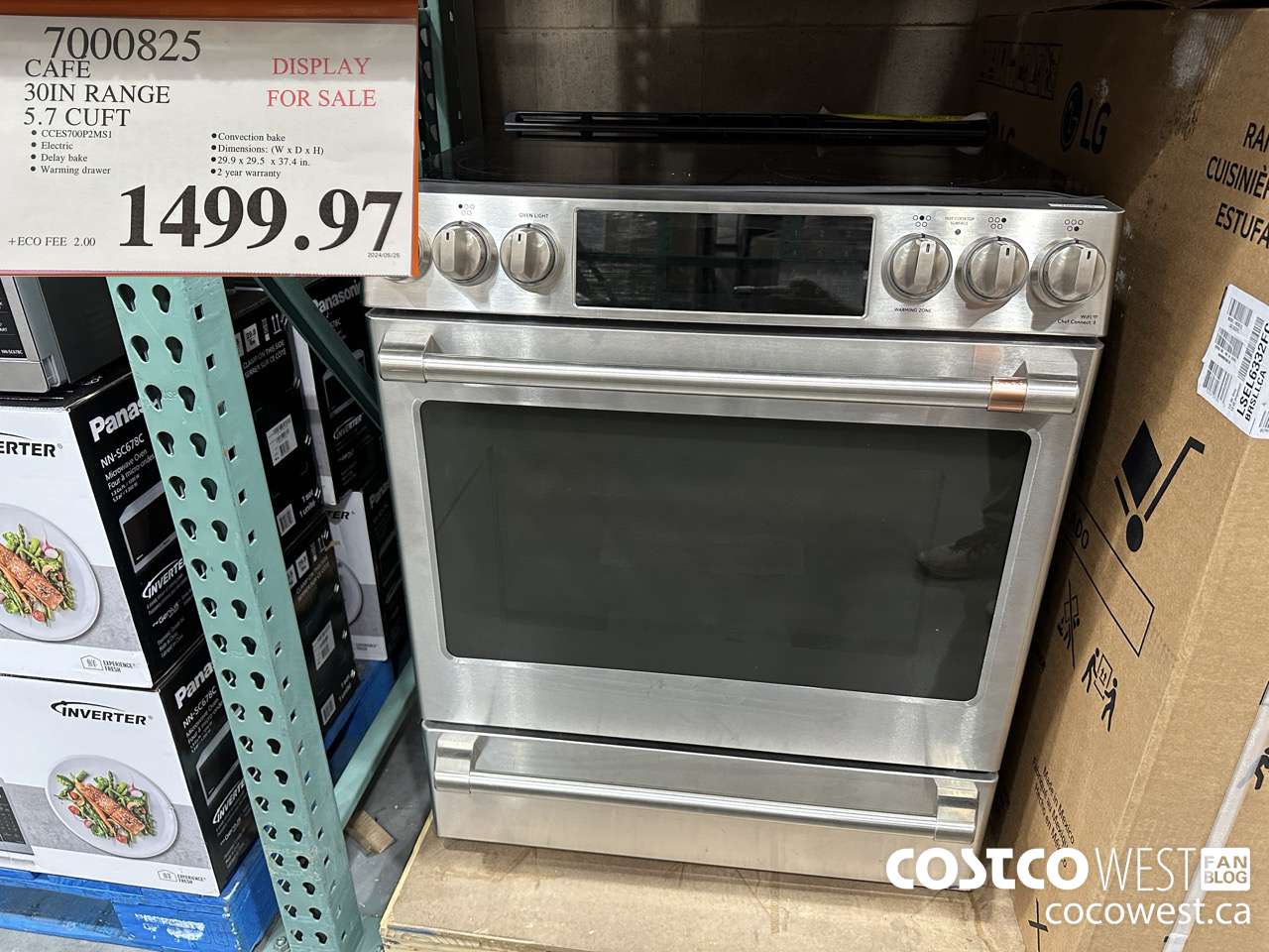 7000825 CAFE 30IN RANGE 5.7 CUFT $1499.97