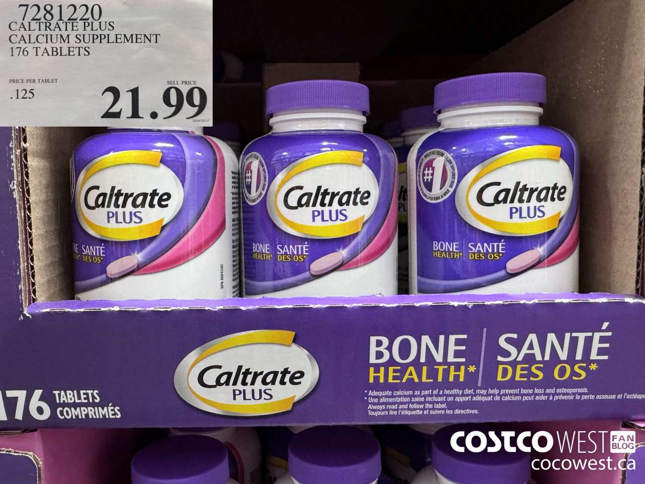 7281220 CALTRATE PLUS CALCIUM SUPPLEMENT 176 TABLETS $21.99