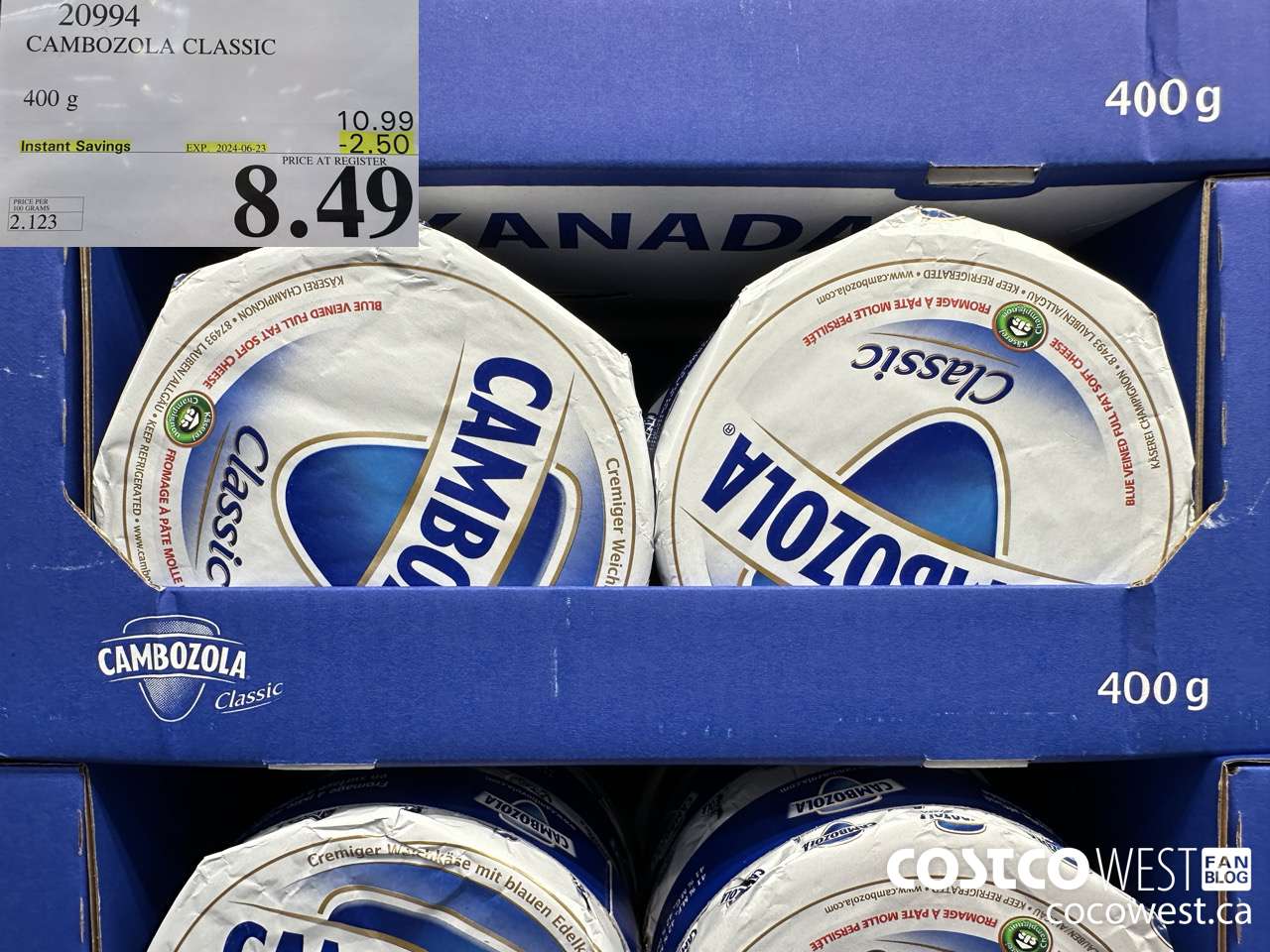 20994 CAMBOZOLA CLASSIC 400 g ($2.50 INSTANT SAVINGS EXPIRES ON 2024-06-23) $8.49