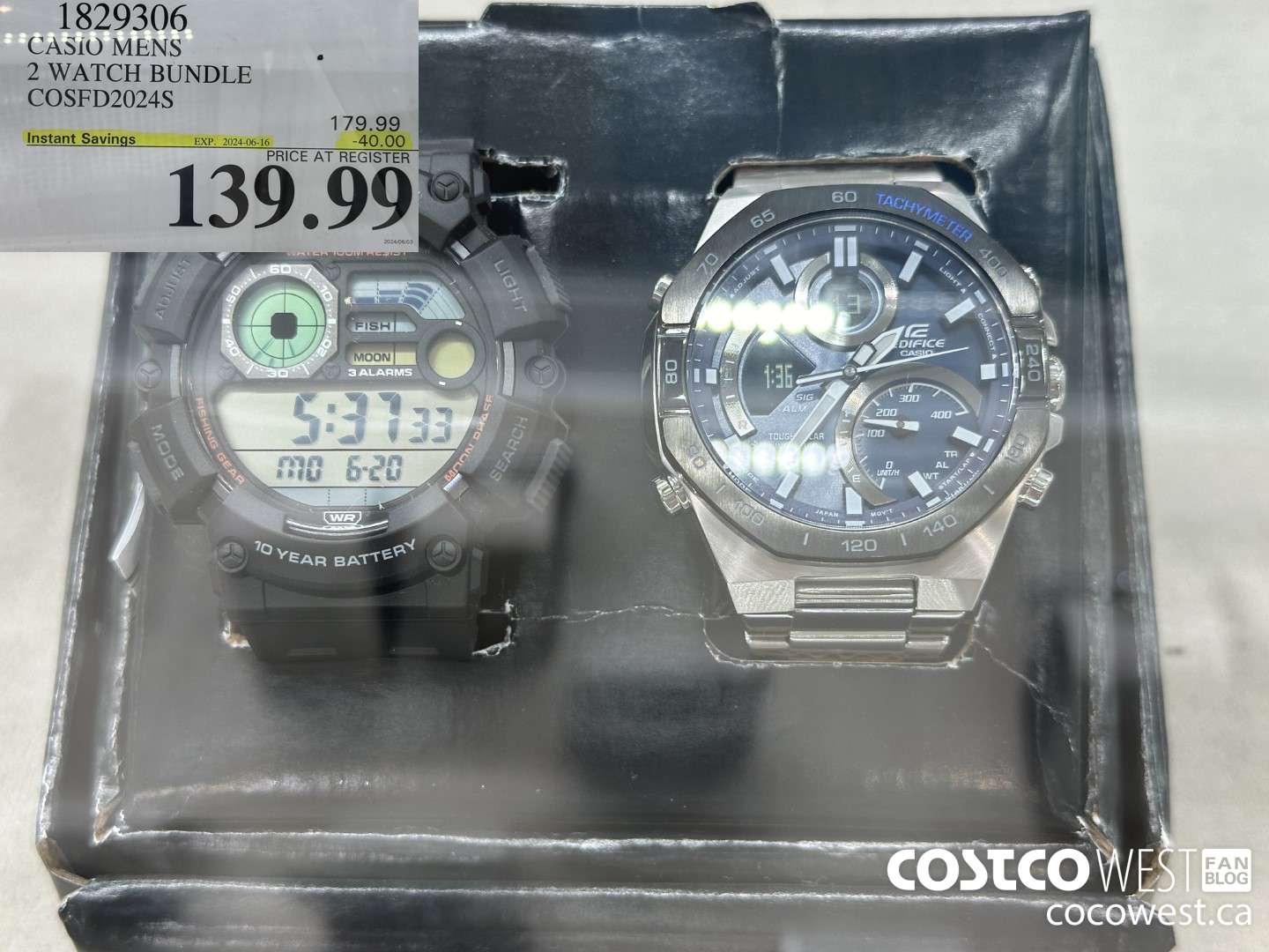 1829306 CASIO MENS 2 WATCH BUNDLE COSFD2024S ($40.00 INSTANT SAVINGS EXPIRES ON 2024-06-16) $139.99