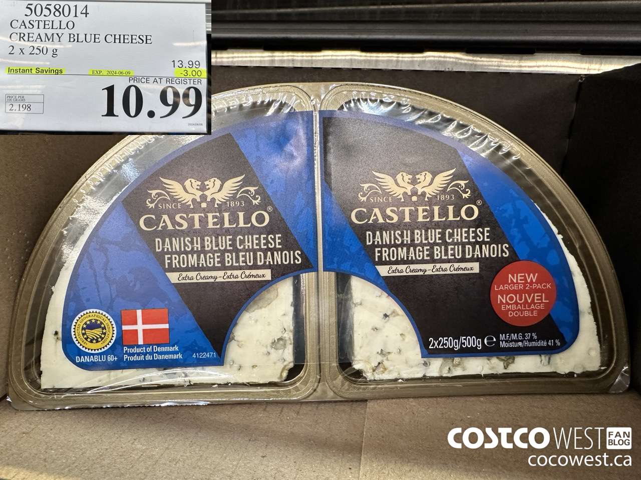 5058014 CASTELLO CREAMY BLUE CHEESE 2 x 250 g ($3.00 INSTANT SAVINGS EXPIRES ON 2024-06-09) $10.99