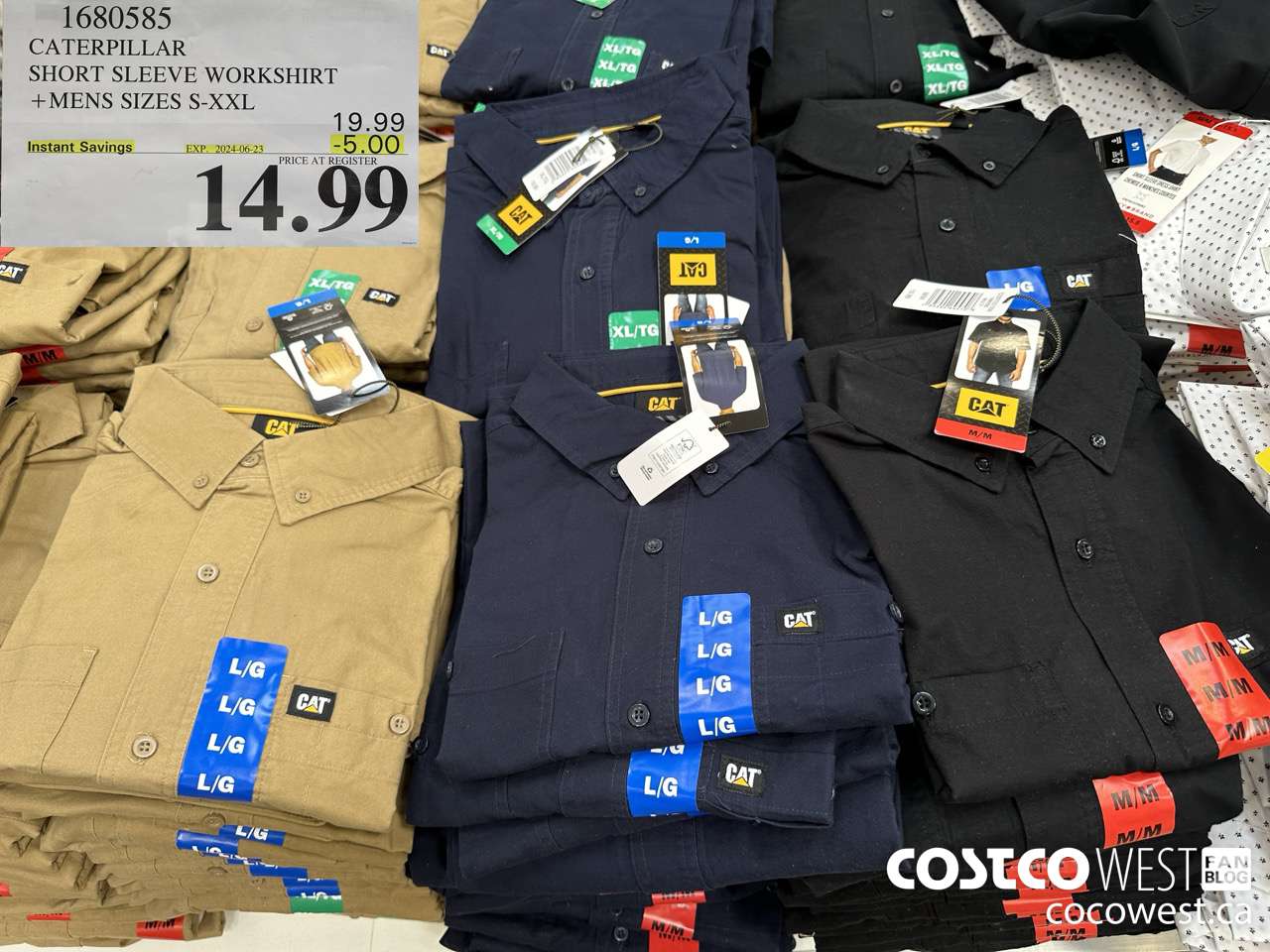 1680585 CATERPILLAR SHORT SLEEVE WORKSHIRT MENS SIZES S-XXL ($5.00 INSTANT SAVINGS EXPIRES ON 2024-06-23) $14.99