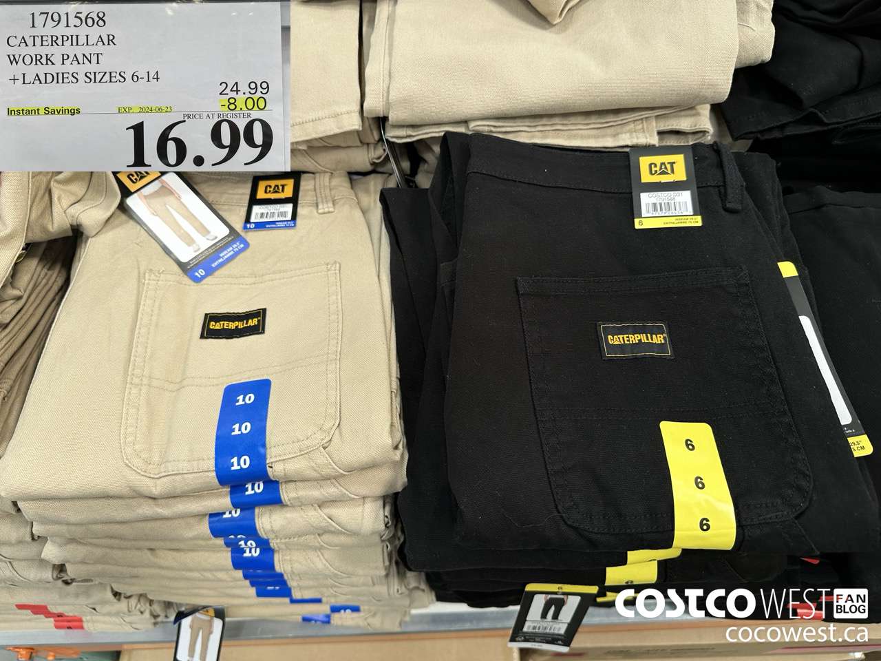 1791568 CATERPILLAR WORK PANT LADIES SIZES 6-14 ($8.00 INSTANT SAVINGS EXPIRES ON 2024-06-23) $16.99