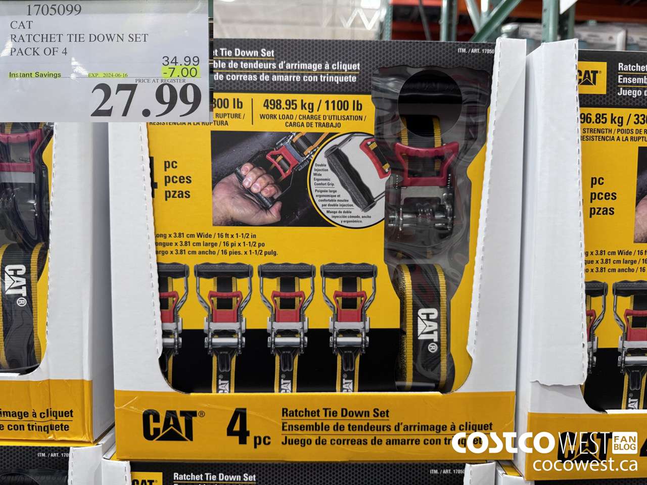 1705099 CAT RATCHET TIE DOWN SET PACK OF 4 ($7.00 INSTANT SAVINGS EXPIRES ON 2024-06-16) $27.99