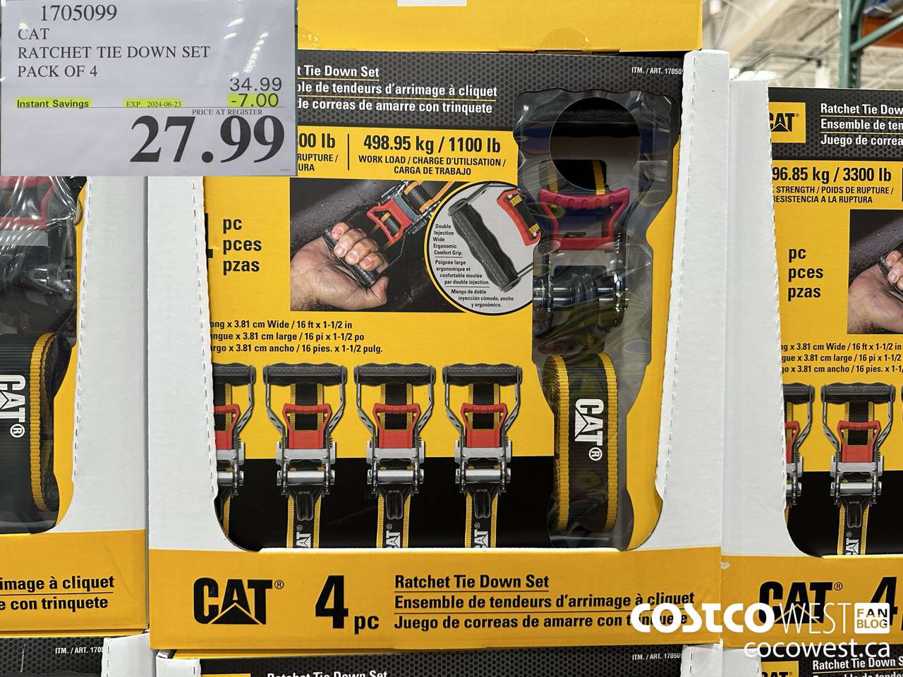 1705099 CAT RATCHET TIE DOWN SET PACK OF 4 ($7.00 INSTANT SAVINGS EXPIRES ON 2024-06-23) $27.99