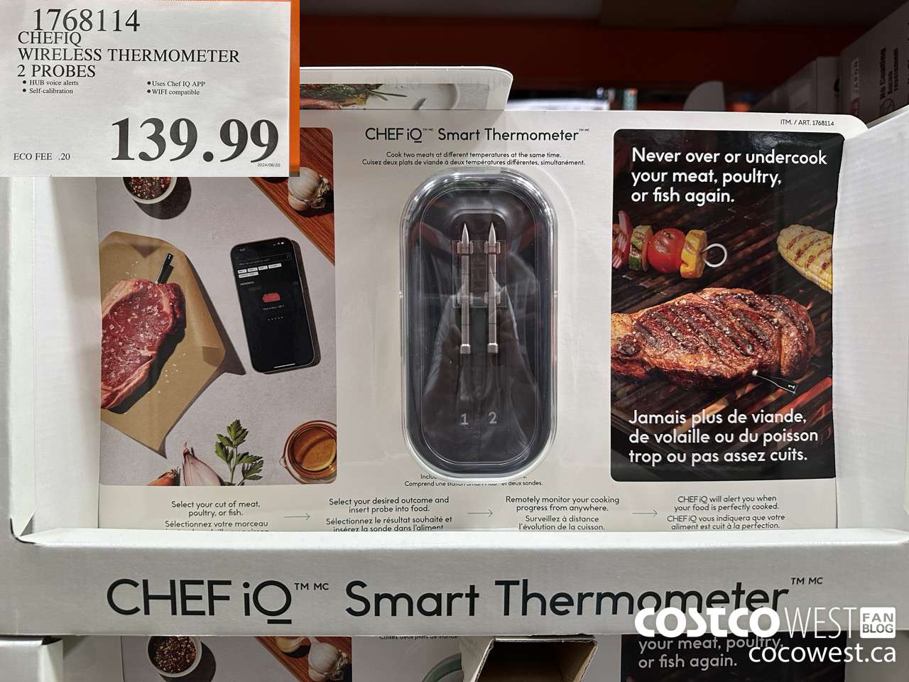 1768114 CHEFIQ WIRELESS THERMOMETER 2 PROBES $139.99