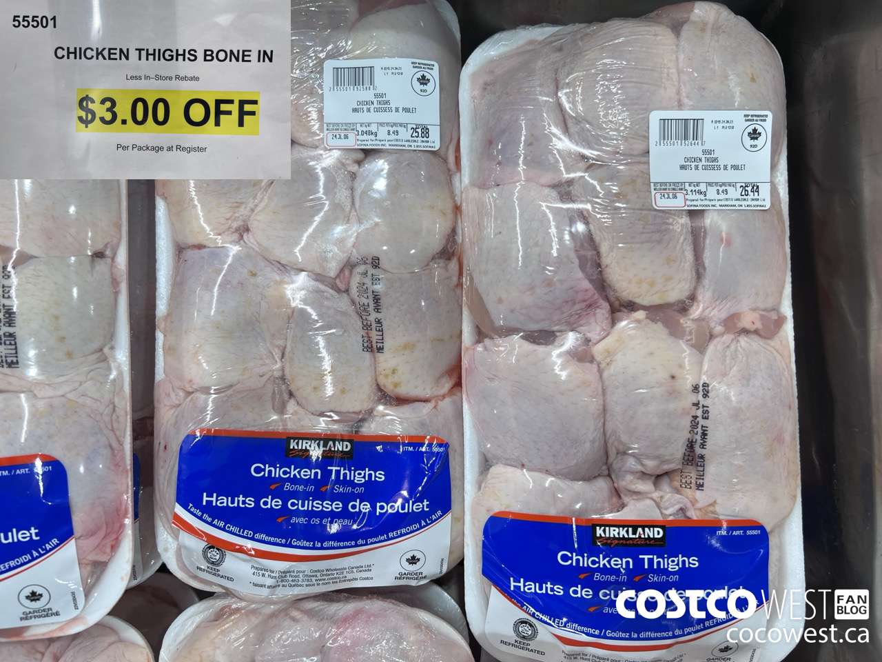 55501 CHICKEN THIGHTS BONE IN ($3.00 INSTANT SAVINGS)