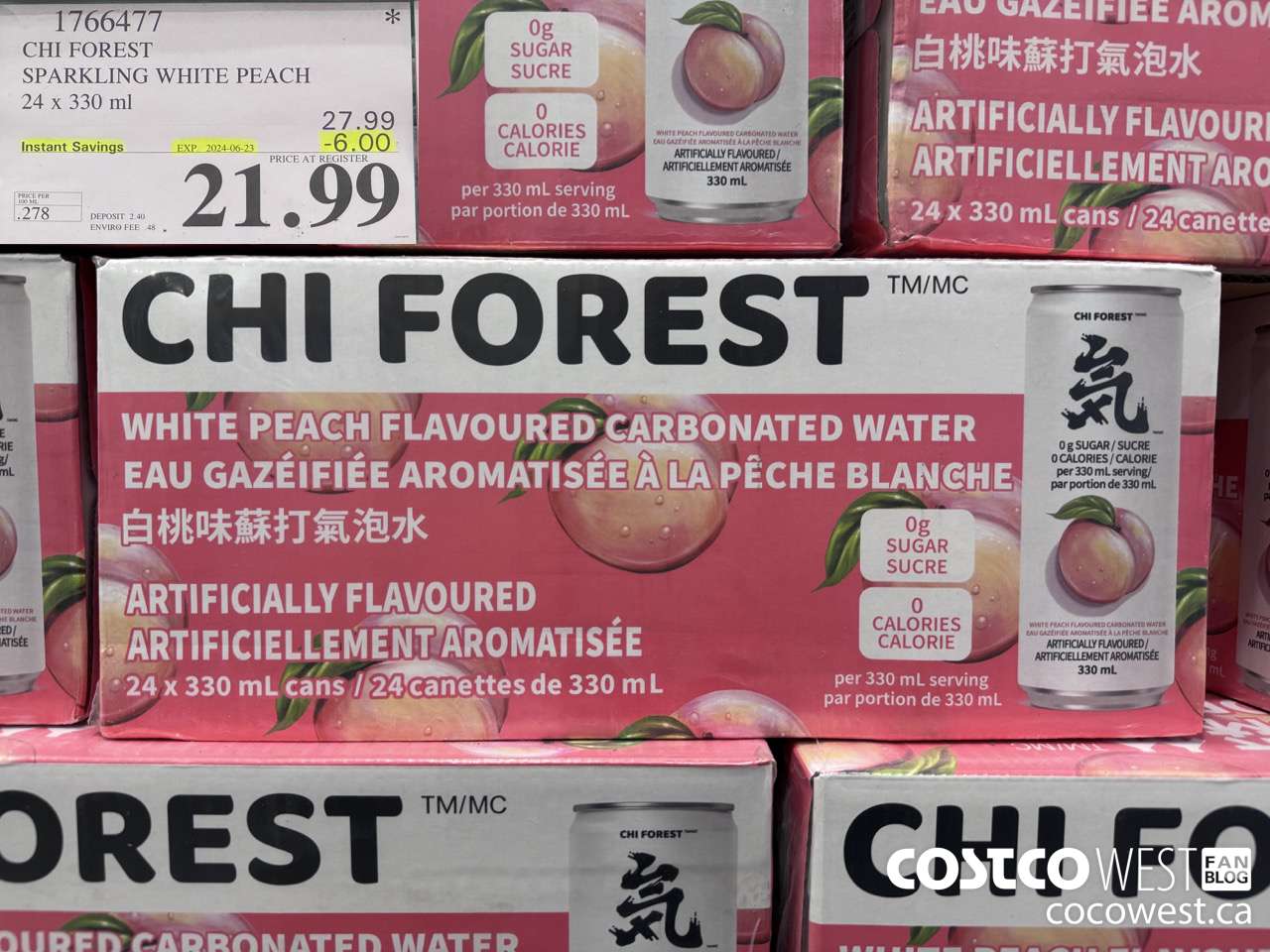 1766477 CHI FOREST SPARKLING WHITE PEACH 24 X 330 ML ($6.00 INSTANT SAVINGS EXPIRES ON 2024-06-23) $21.99