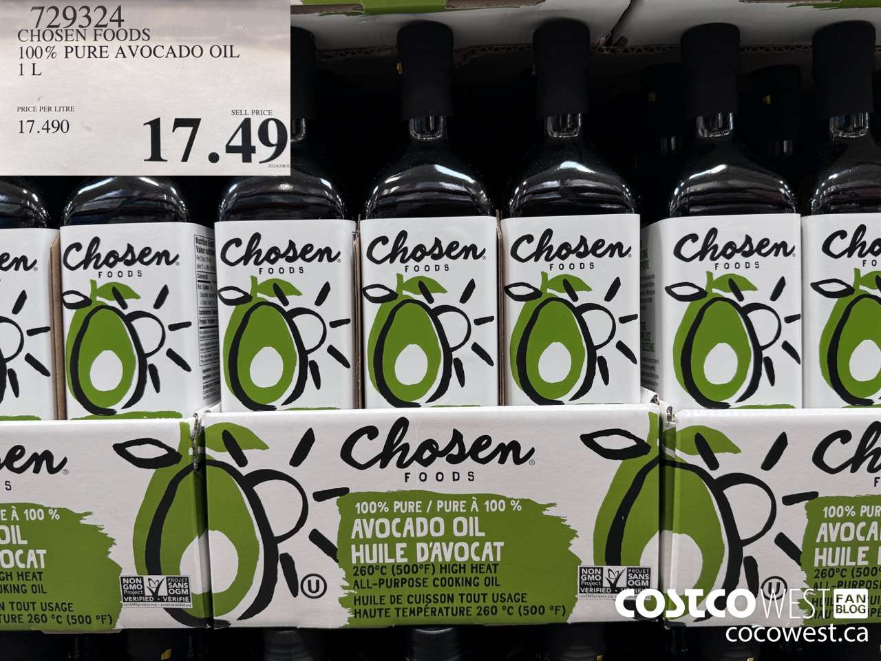 729324 CHOSEN FOODS 100% PURE AVOCADO OIL 1L $17.49