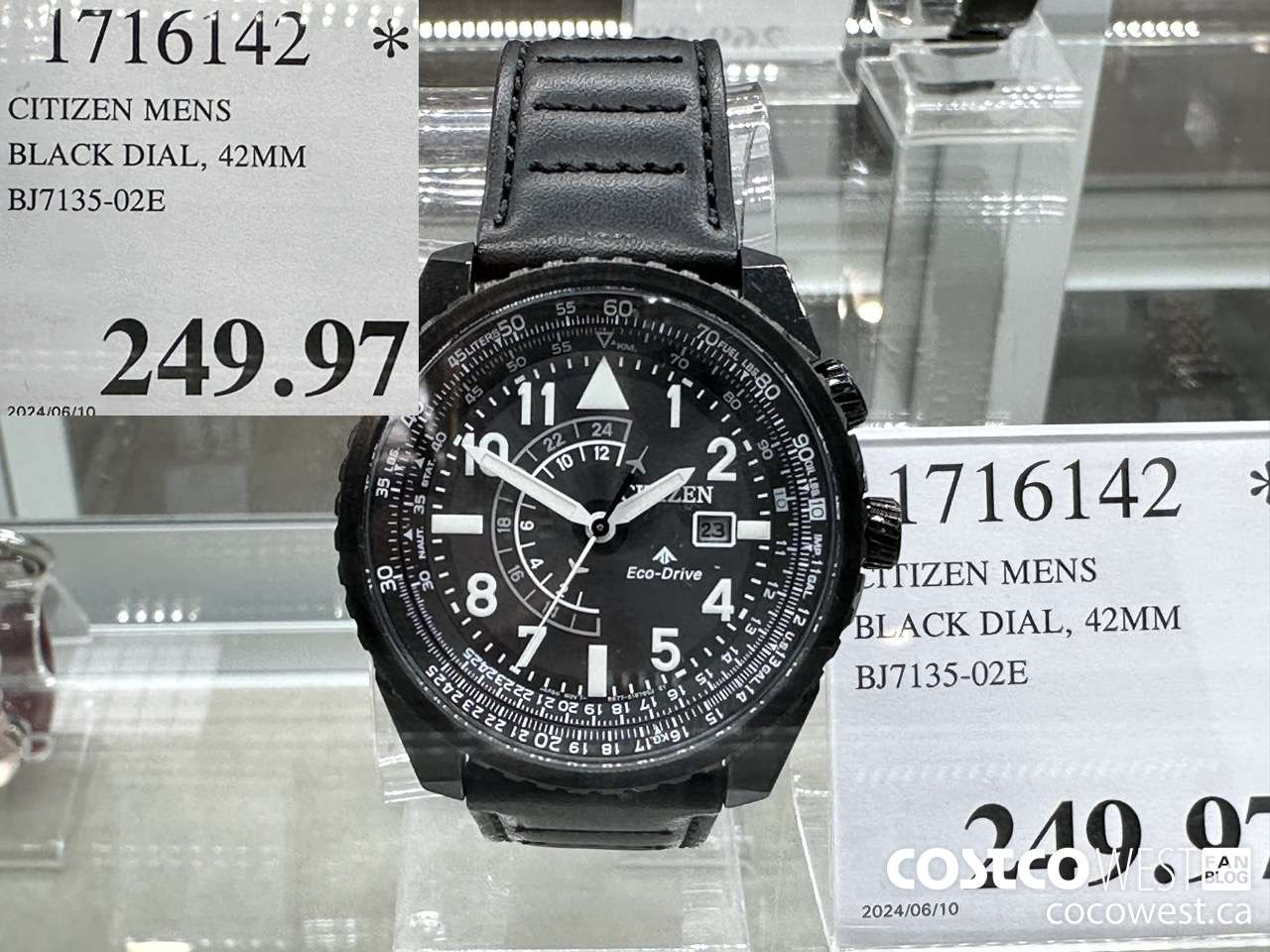 1716142 CITIZEN MENS BLACK DIAL, 42MM BJ7135-02E $249.97